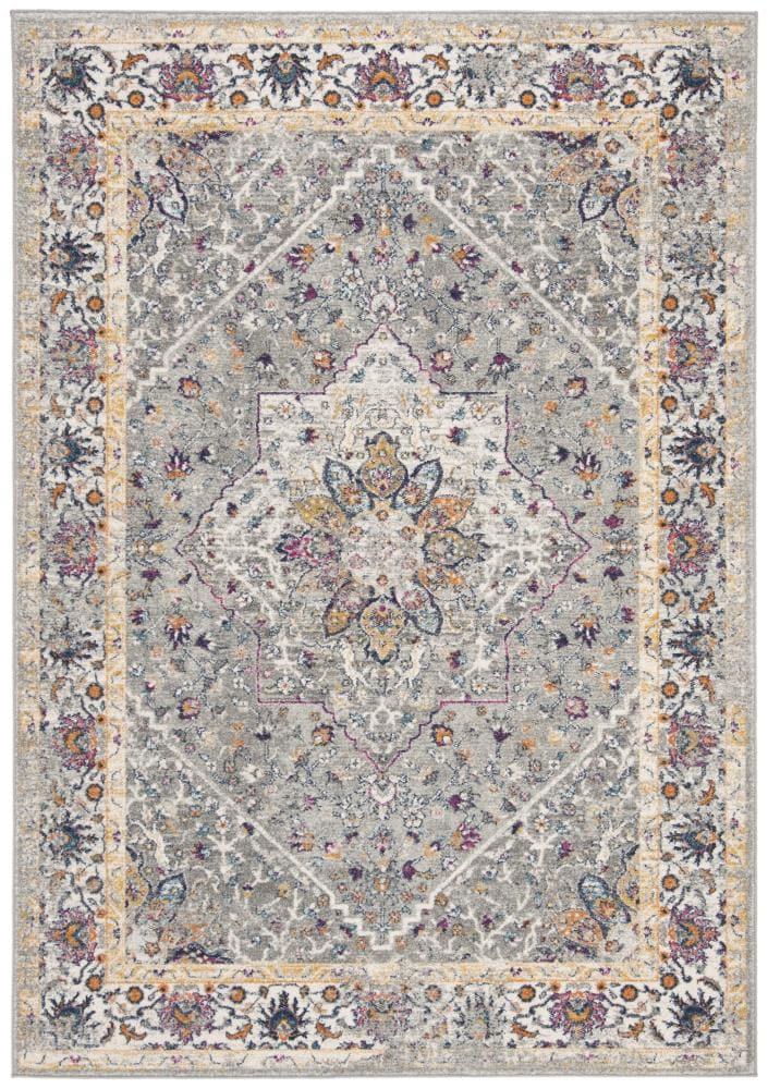 SAFAVIEH Evoke Gracelyn Overdyed Floral Area Rug, Grey, 6'7" x 9'