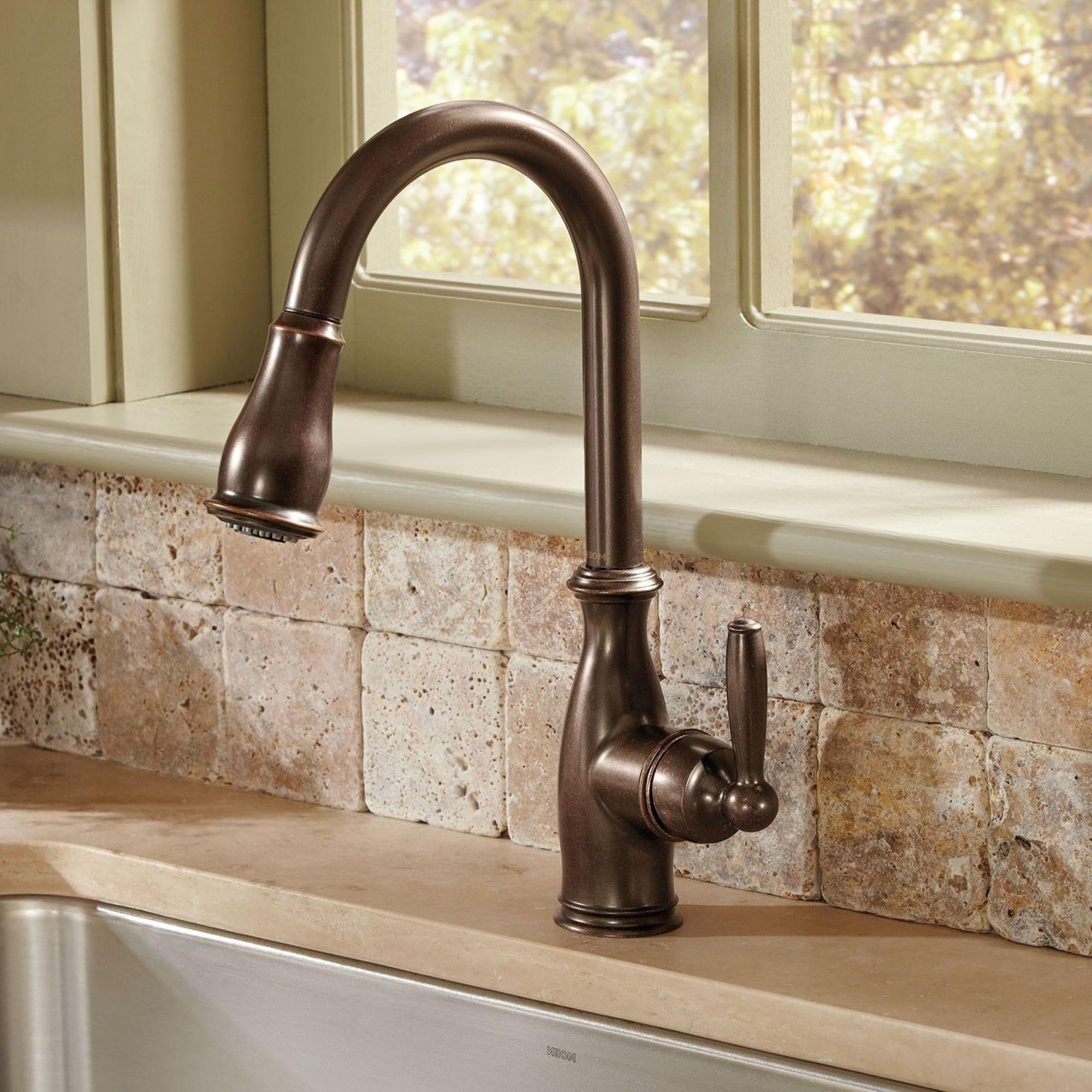 Brantford Pull Out Single Handle Kitchen Faucet with PowerBoost and Reflex