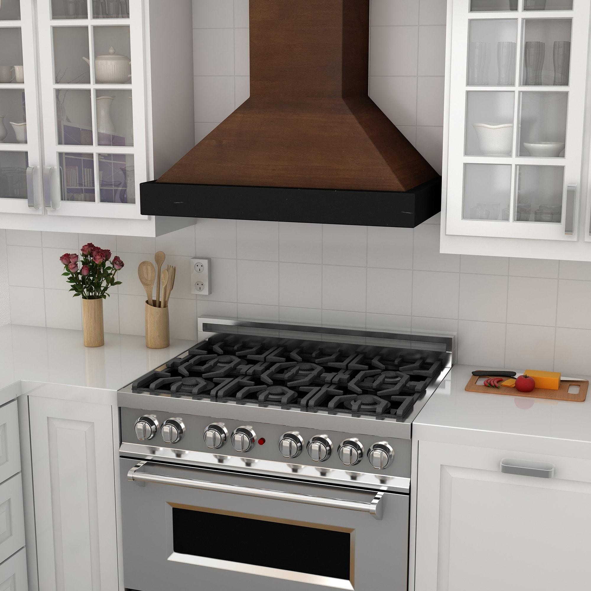 ZLINE ZLINE 30 in. Convertible Vent Wooden Wall Mount Range Hood in Antigua & Walnut KBAR-30
