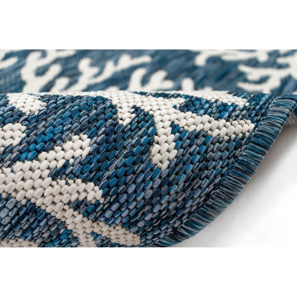Liora Manne Carmel Coral Border Indoor/Outdoor Rug Navy 1'11" x 7'6"