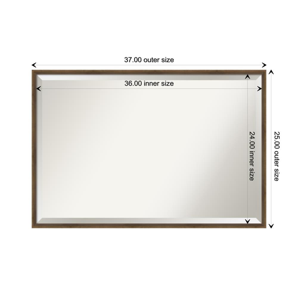 Lucie Bronze 37" Wood Beveled Bathroom Vanity Mirror