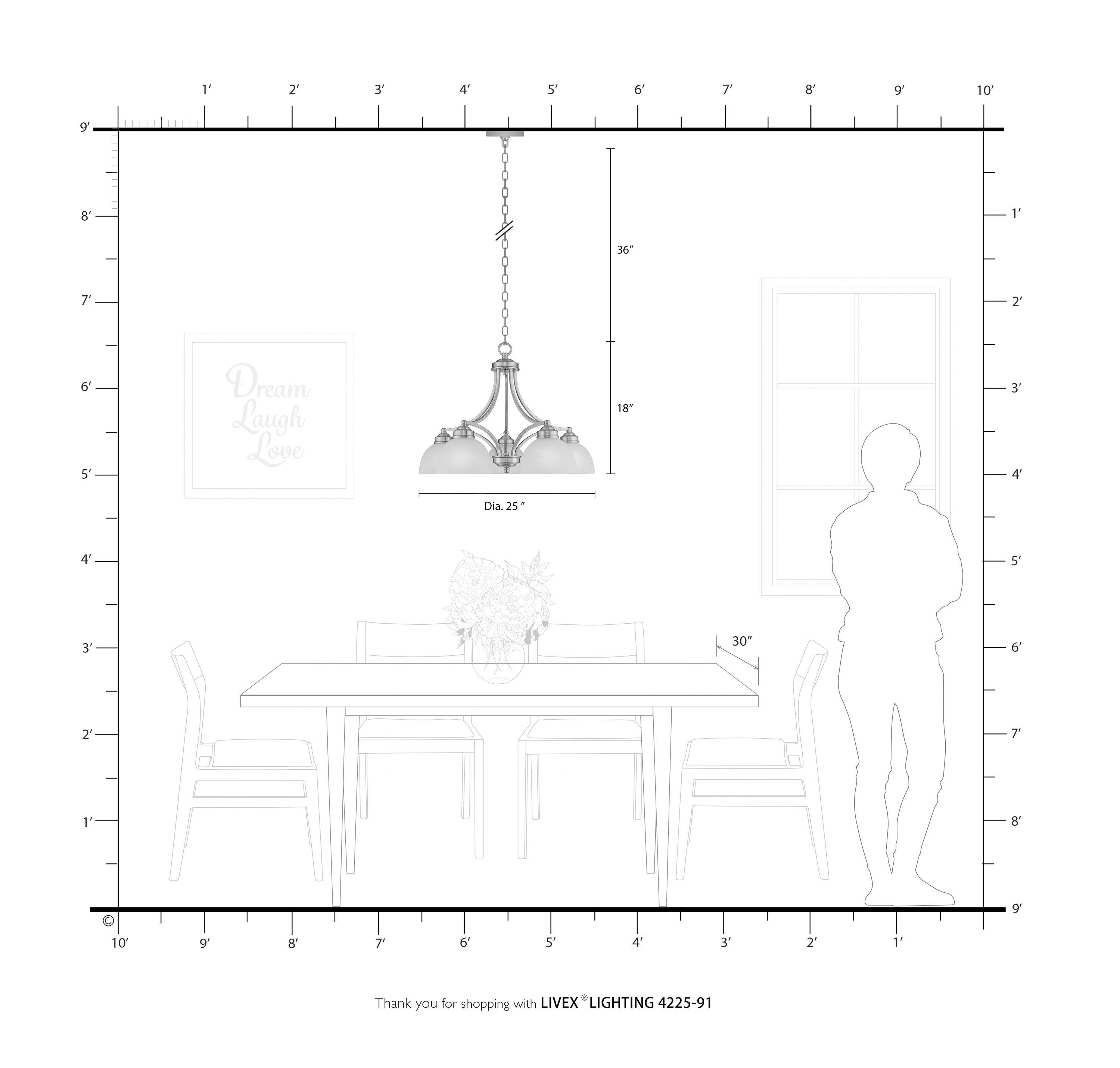 Livex Lighting Somerset 5 - Light Chandelier in  Brushed Nickel