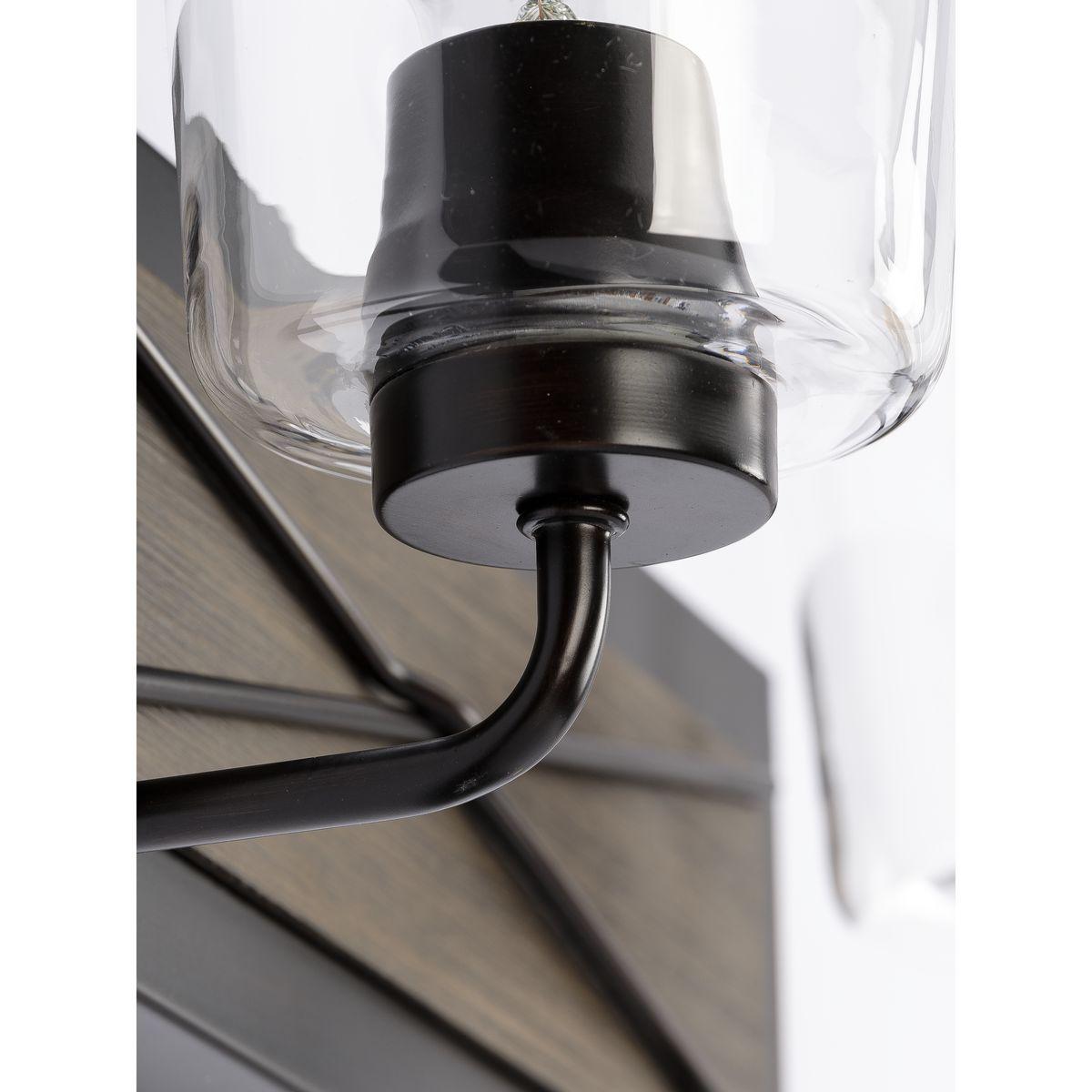 Progress Lighting Briarwood 3-Light Bath Vanity in Antique Bronze with Clear Glass Shades