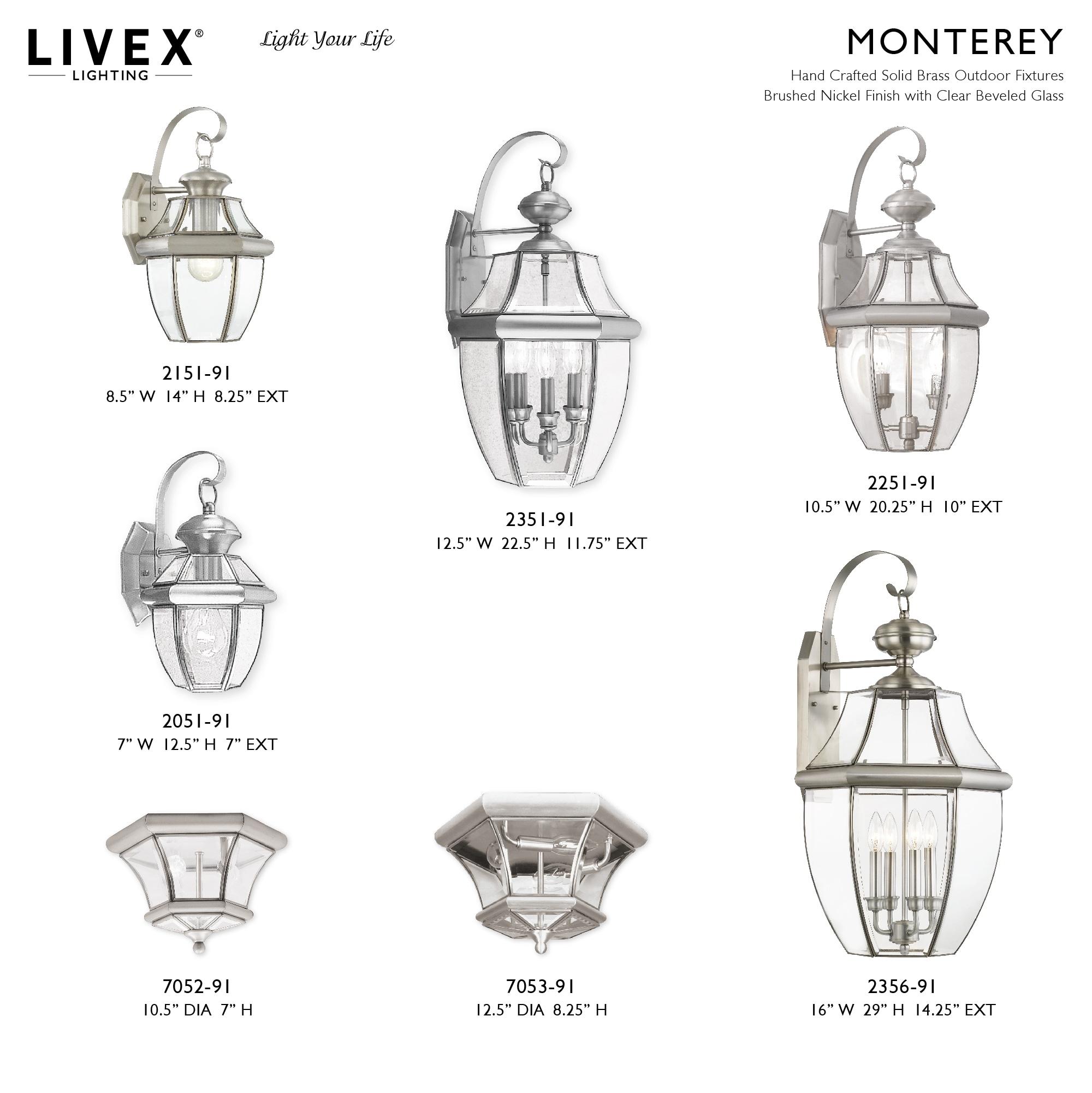 Livex Lighting Monterey 2 - Light Wall Light in  Brushed Nickel