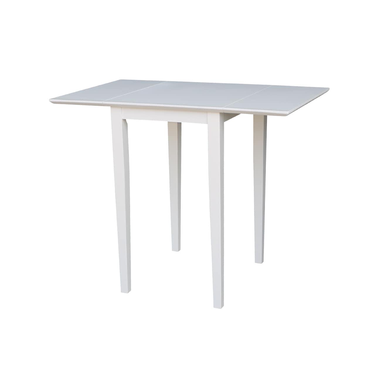 Tate Drop Leaf Extendable Dining Table White - International Concepts: Hardwood, 4-Seat, Modern Style