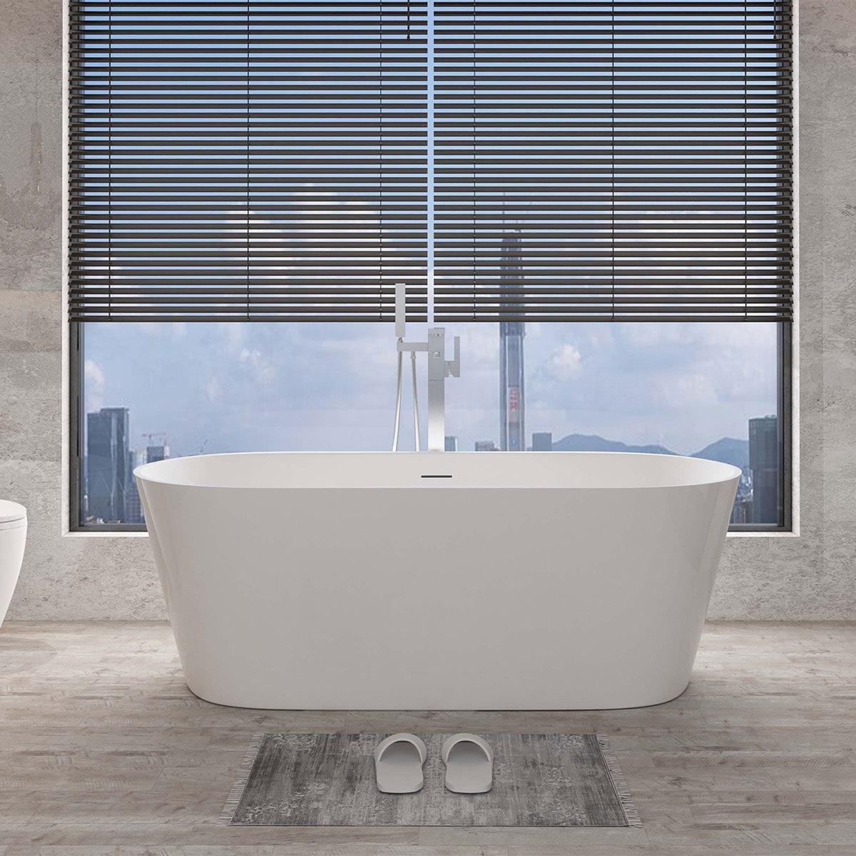 Contemporary-Modern 67'' x 32'' Freestanding Soaking Acrylic Bathtub