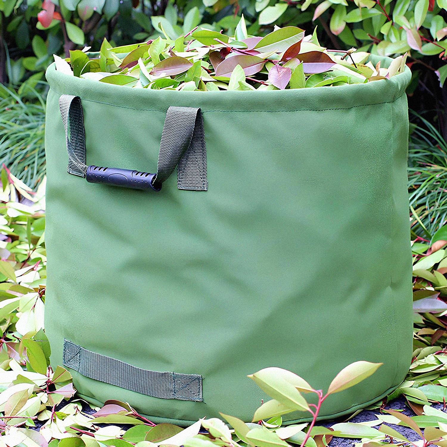 ELK 33-Gallon Multipurpose Garden Leaf Waste Bag - Durable Canvas for Yard Cleaning, Harvesting, and Storage - Heavy Duty with Rubber Handles and PVC Elastic Bone