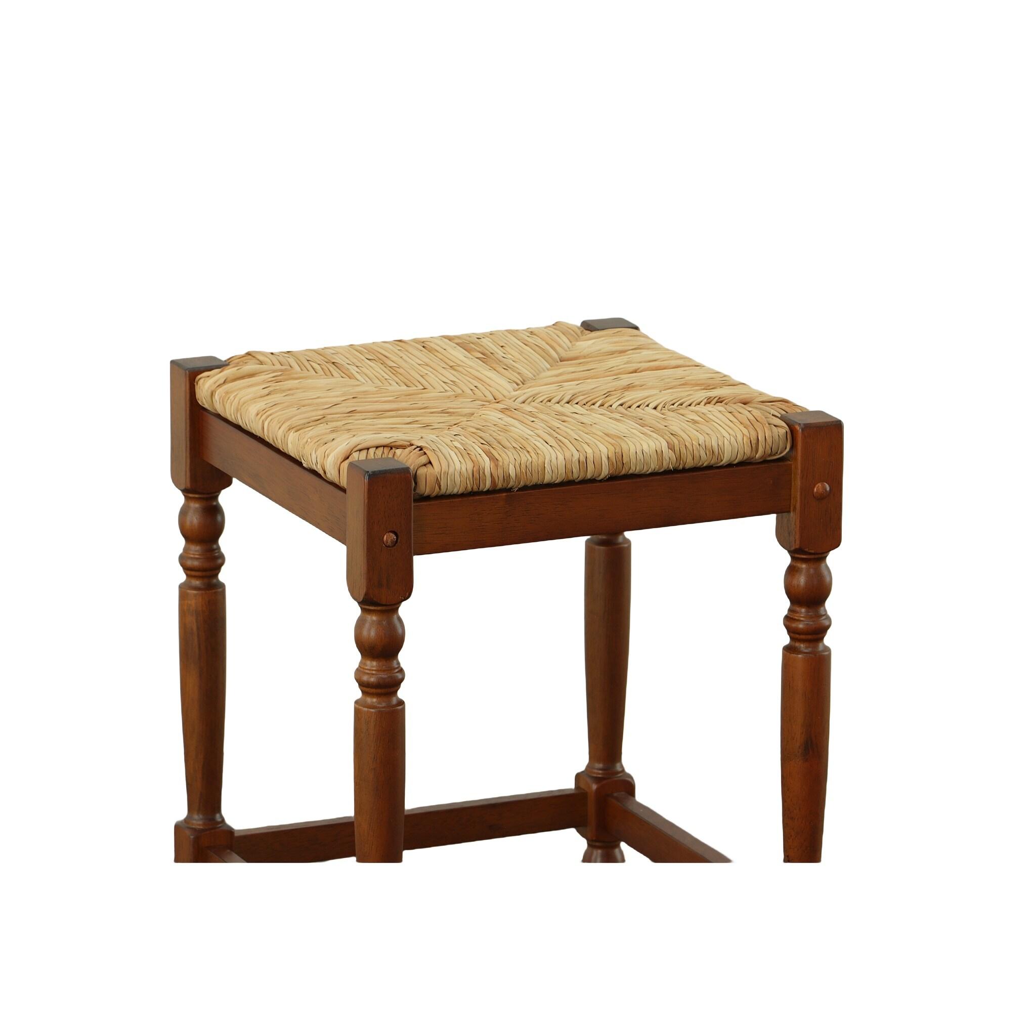 Carolina Living 24" Turner Counter Height Barstool Chestnut: Rubberwood Frame, Square Seat