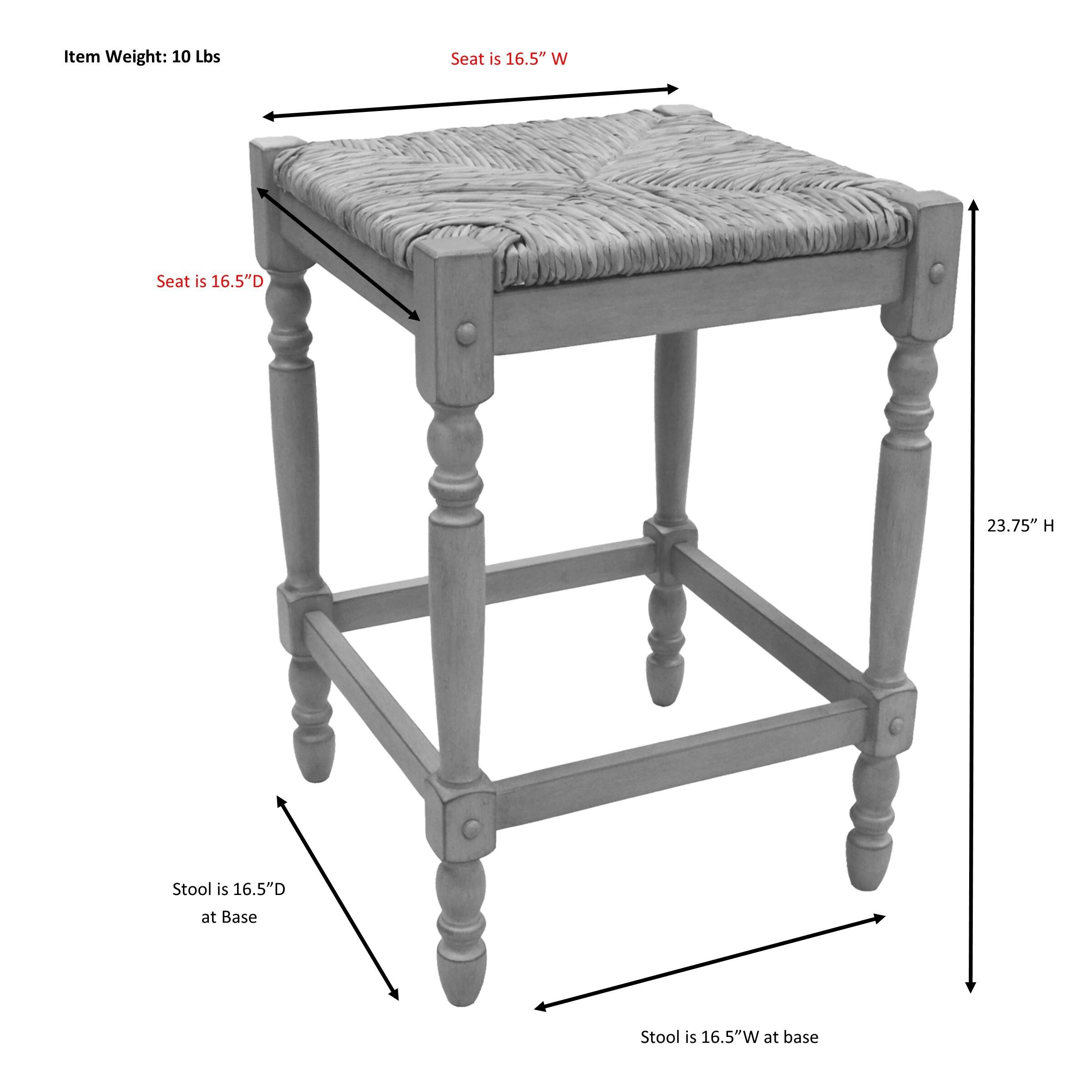 Carolina Living 24" Turner Counter Height Barstool Chestnut: Rubberwood Frame, Square Seat