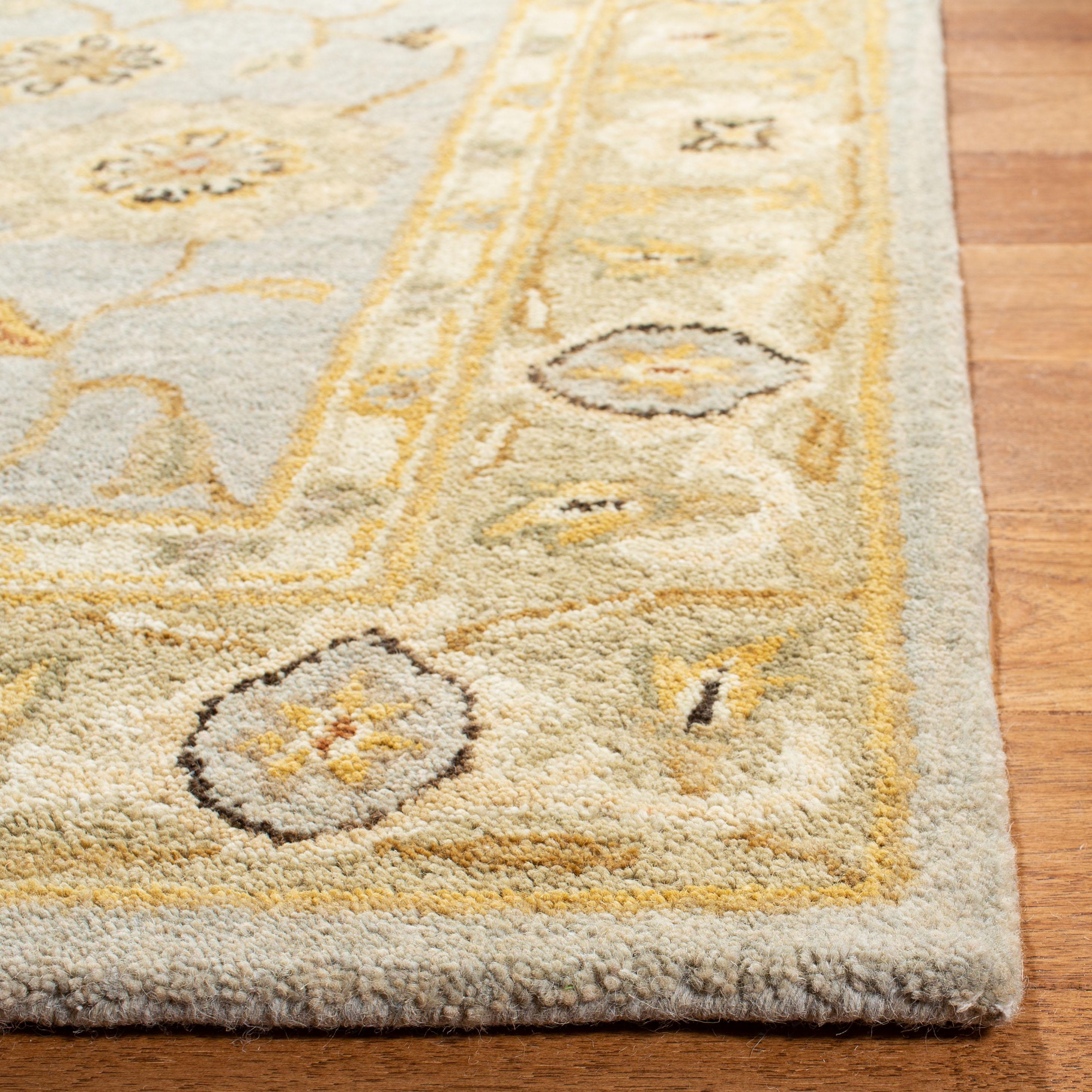 SAFAVIEH Anatolia Sherman Traditional Wool Area Rug, Light Blue/Sage, 9' x 12'