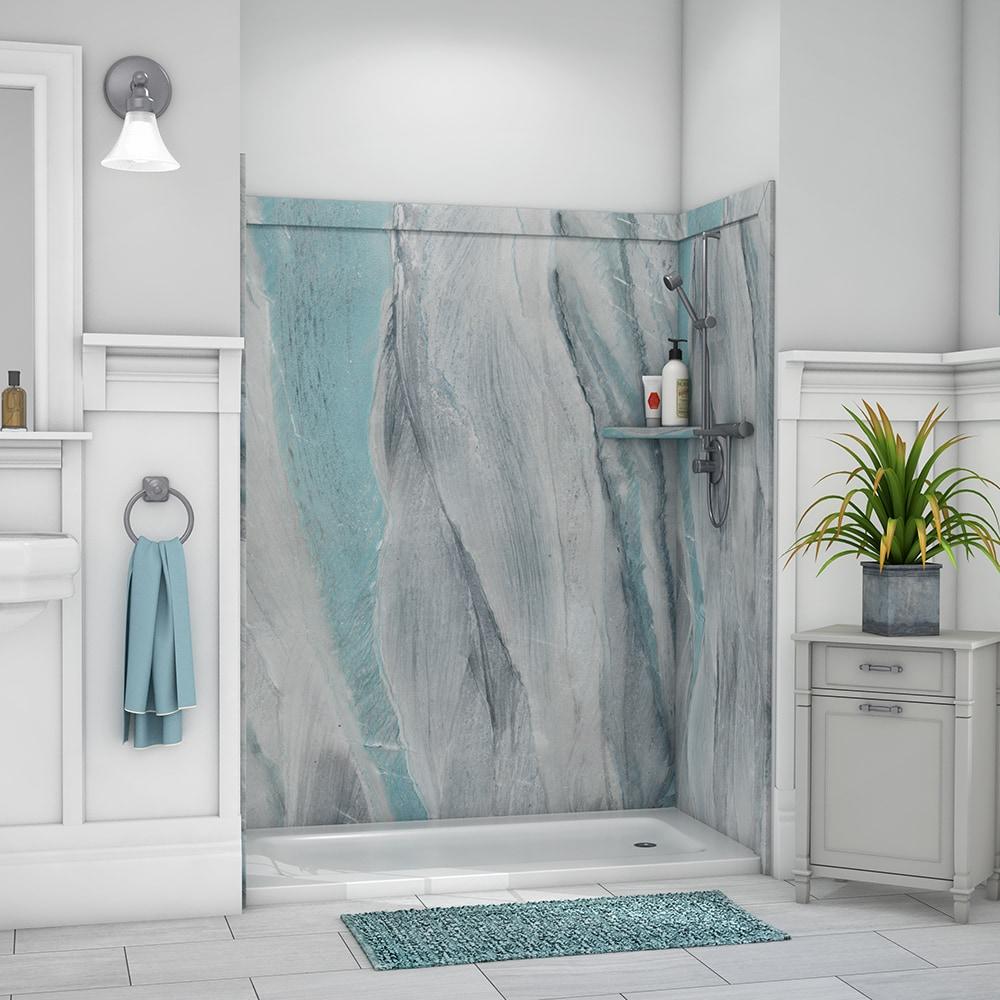 FlexStone Adaptable 60"W x 60"D x 80"H Alcove Shower Surround