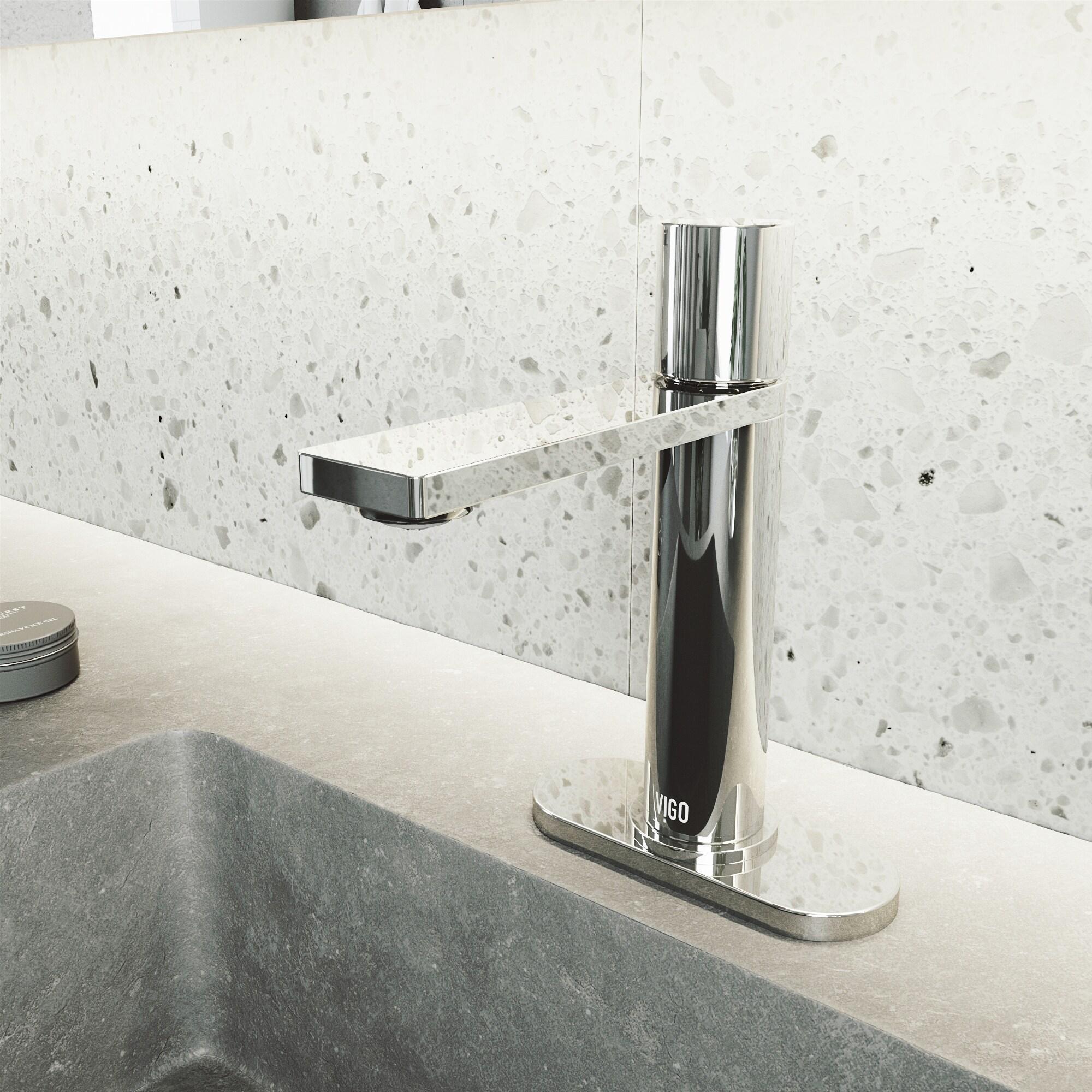 Halsey Single Hole Bathroom Faucet with Deck Plate