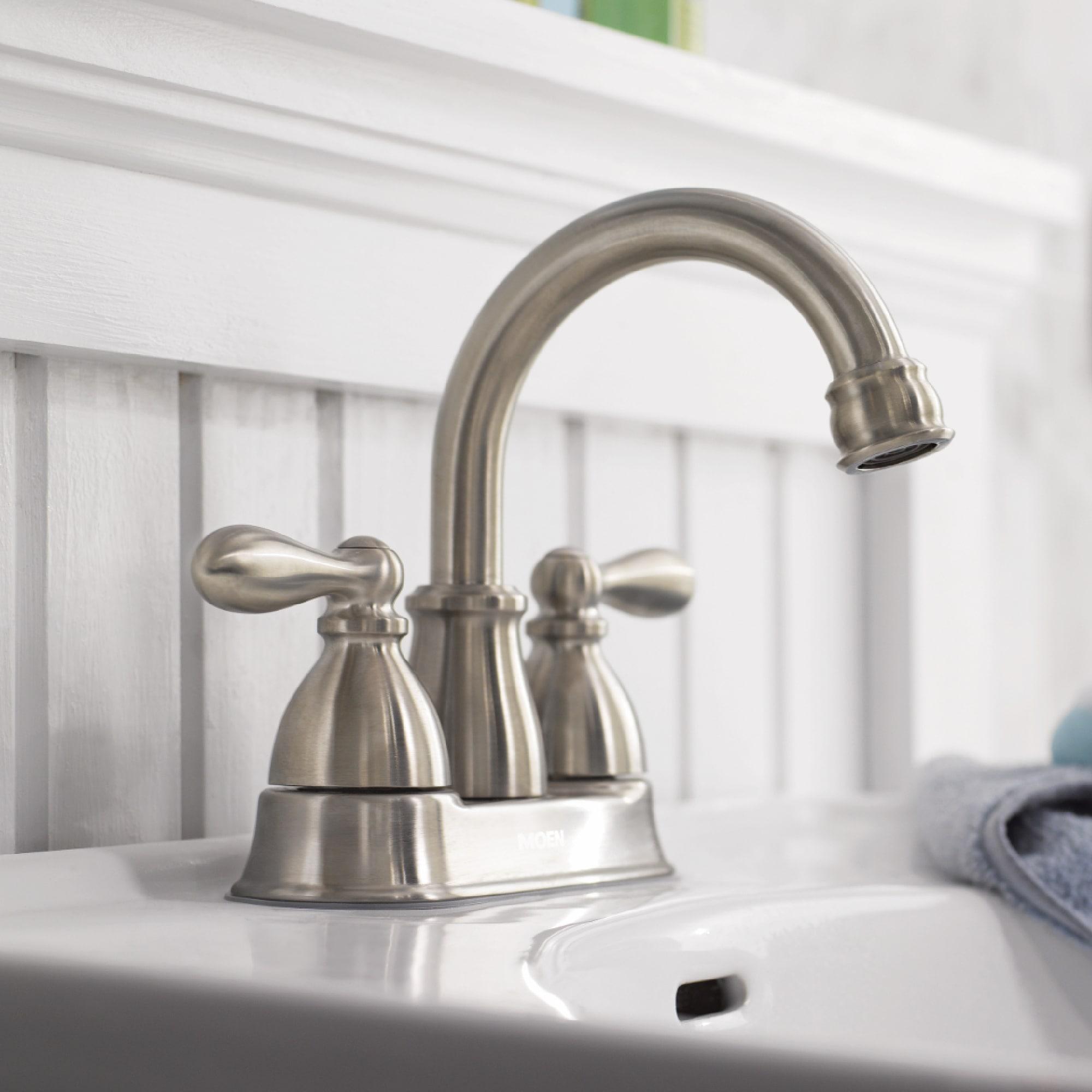 Moen Moen Banbury 4 in. Centerset Double Handle Bathroom Faucet 84943SRN