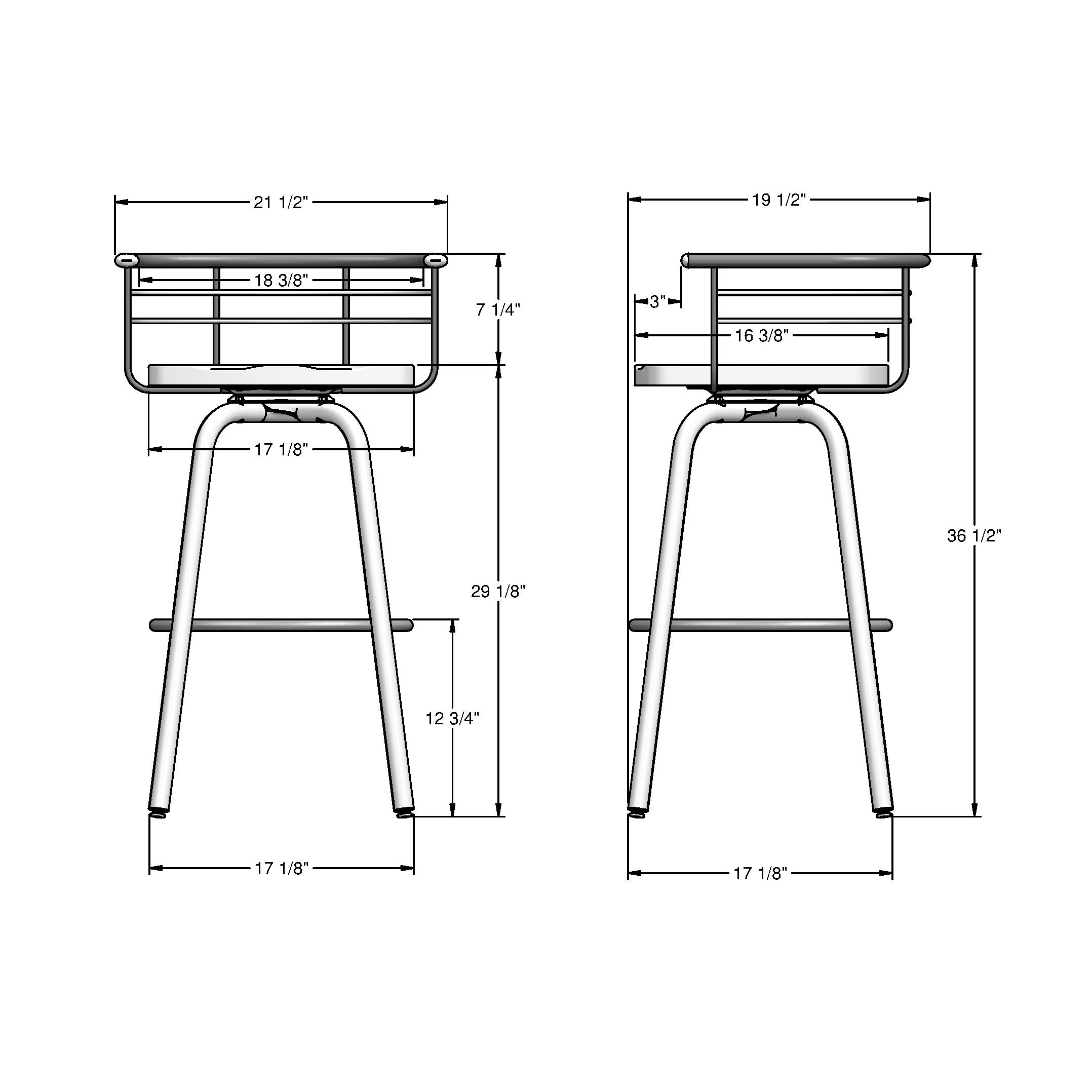 Amisco Brisk 30 In. Swivel Bar Stool - Beige Distressed Wood / Black Metal