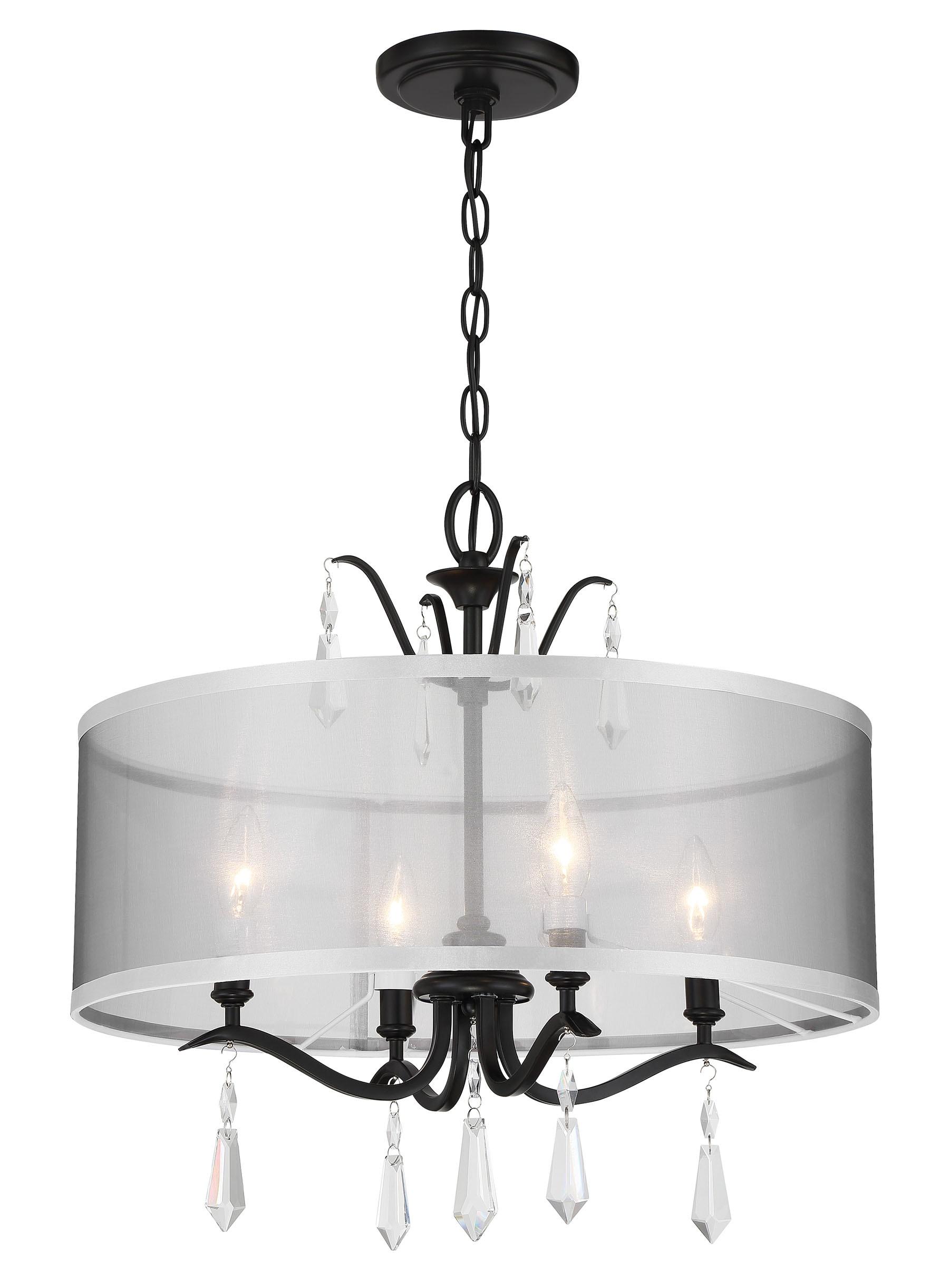 4443-66A-Minka Lavery-Laurel Estate - 4 Light Convertible Foyer-19.13 Inches Tall and 20 Inches Wide-Coal Finish    -Traditional Installation