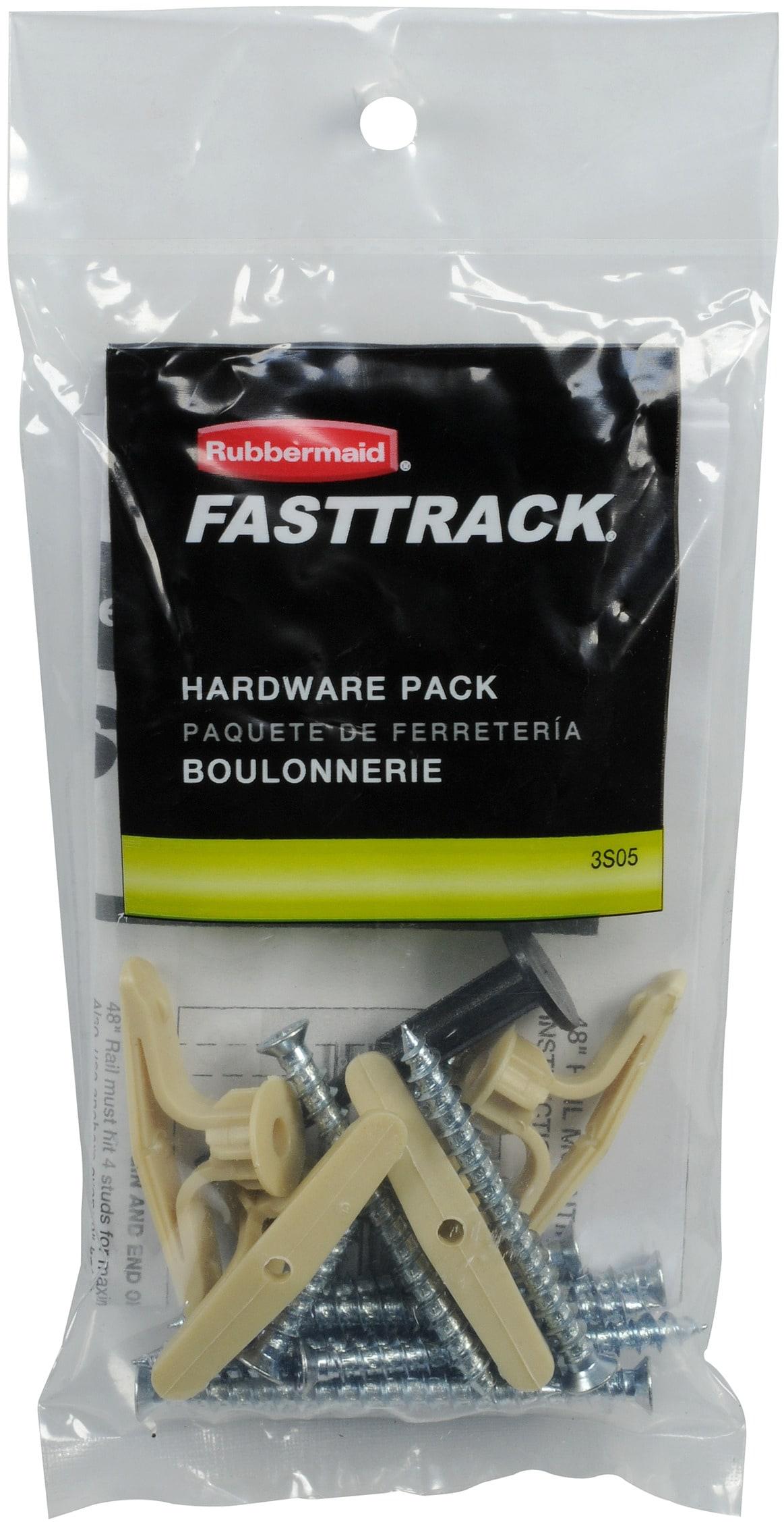 (3 pack) Rubbermaid Fast Track Garage Storage Rail Hardware Pack