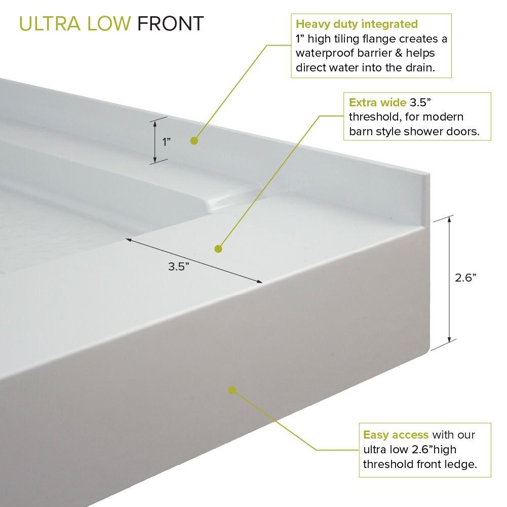 Transolid 36'' W 36'' D Square Single Shower Base FLU3636C-39
