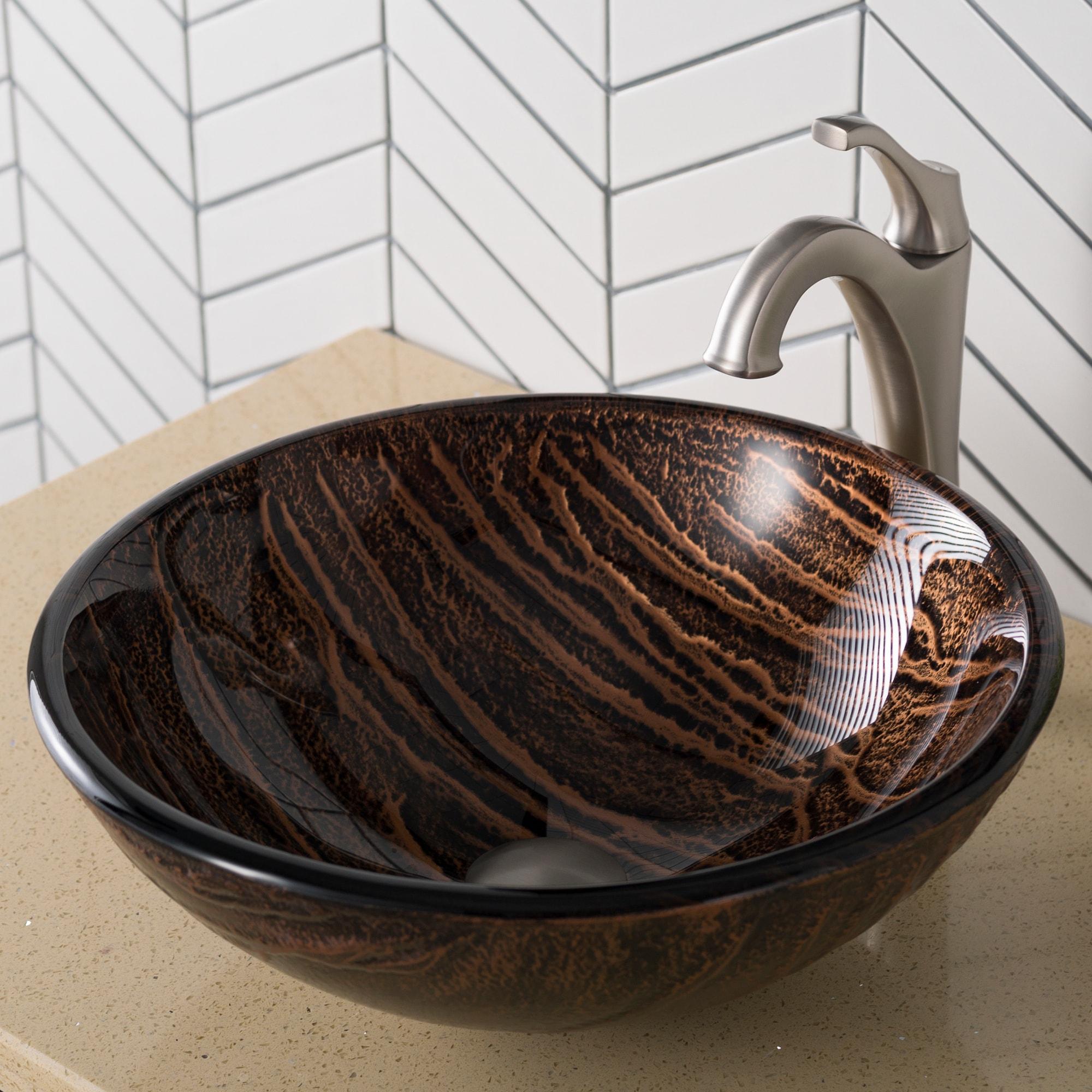 Gaia Glass Circular Vessel Bathroom Sink