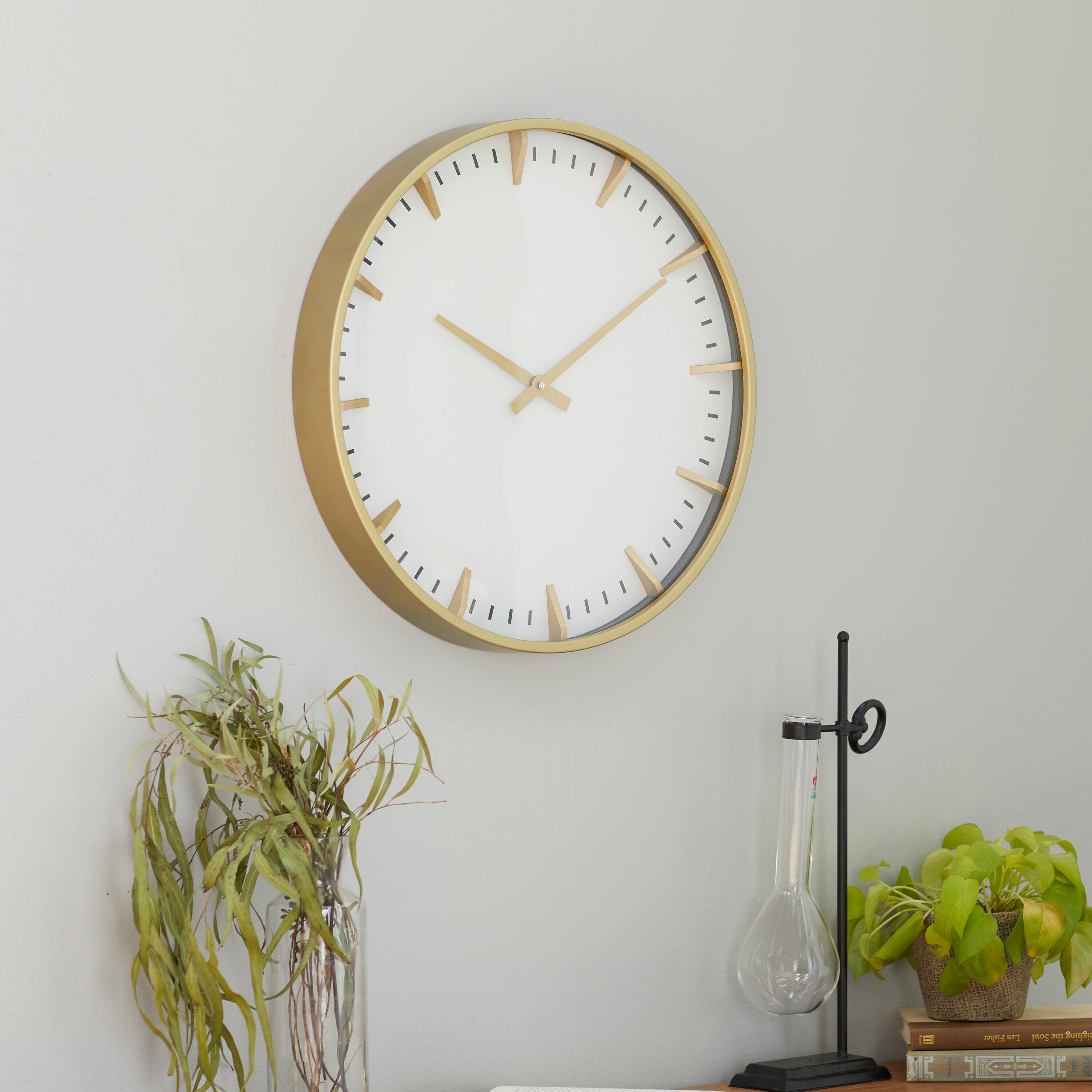 Gold and White 20" Modern Circular Wall Clock