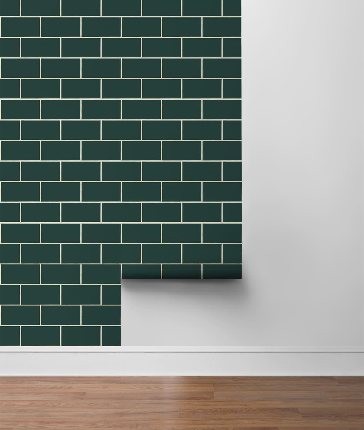 NextWall Retro Subway Tile Peel and Stick Wallpaper