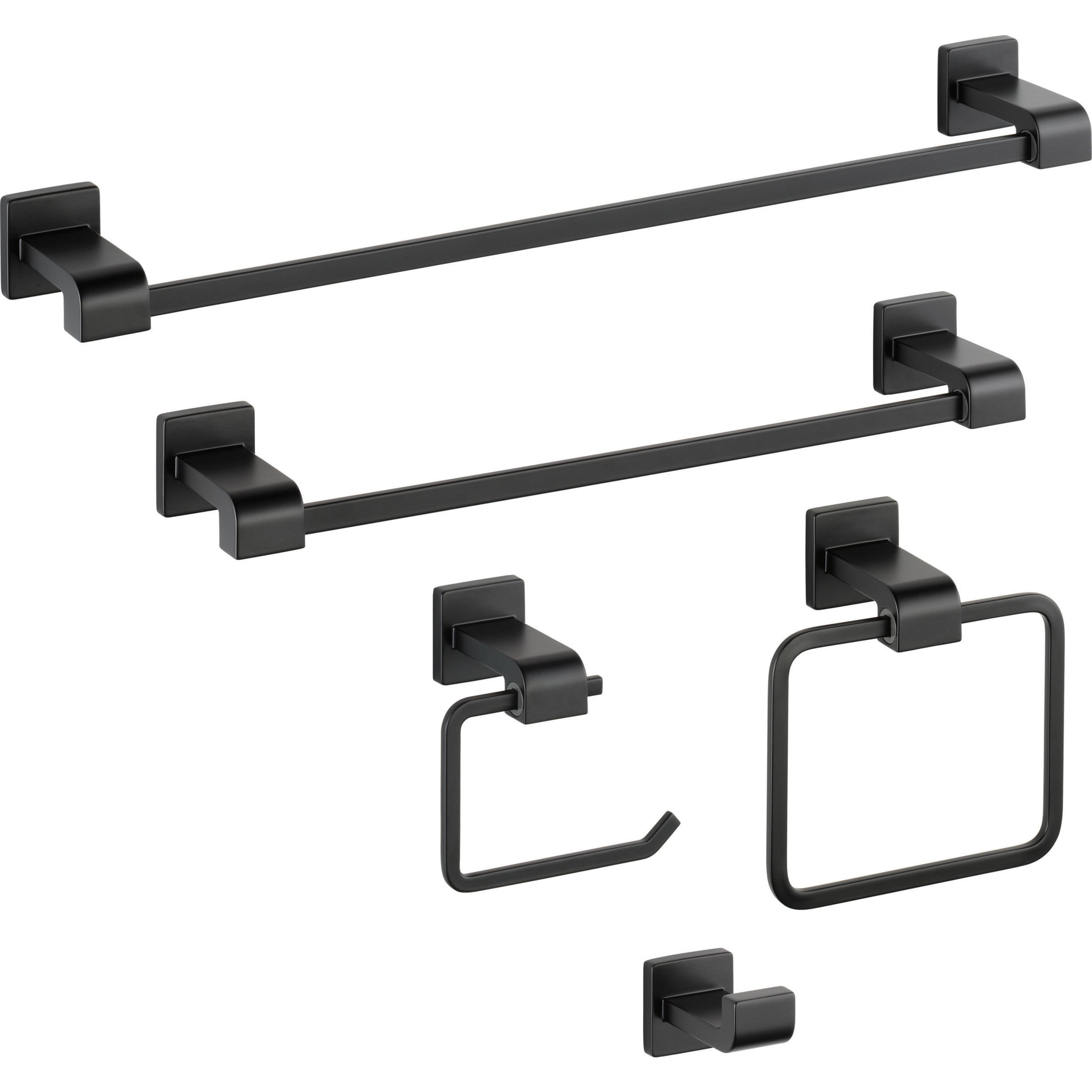 Delta Ara 24 in. Wall Mount Towel Bar Bath Hardware Accessory in Matte Black 77524-BL