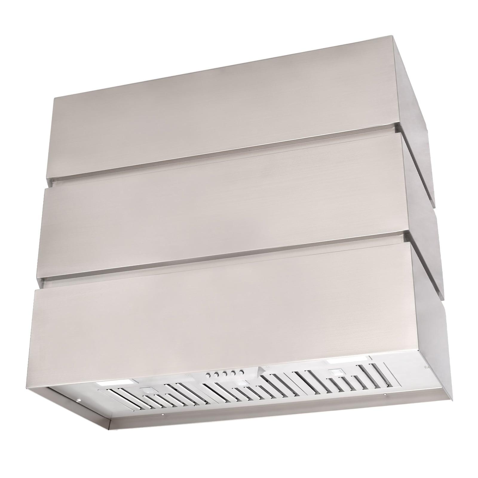 600 CFM Wall Mount Range Hood Stainless Steel 3 Stacks Modern Box