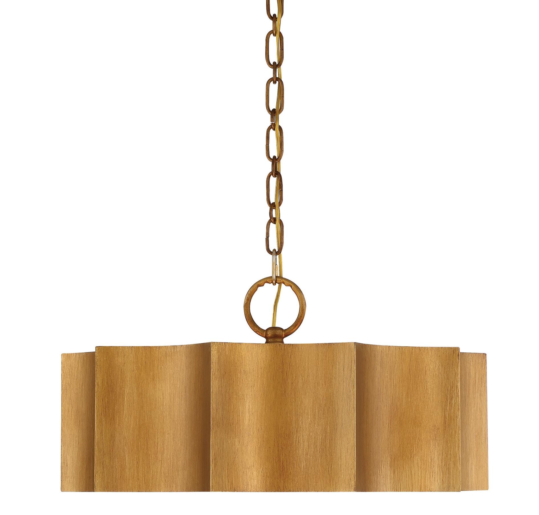 Carney 3 Light Metal Dimmable Scalloped Chandelier