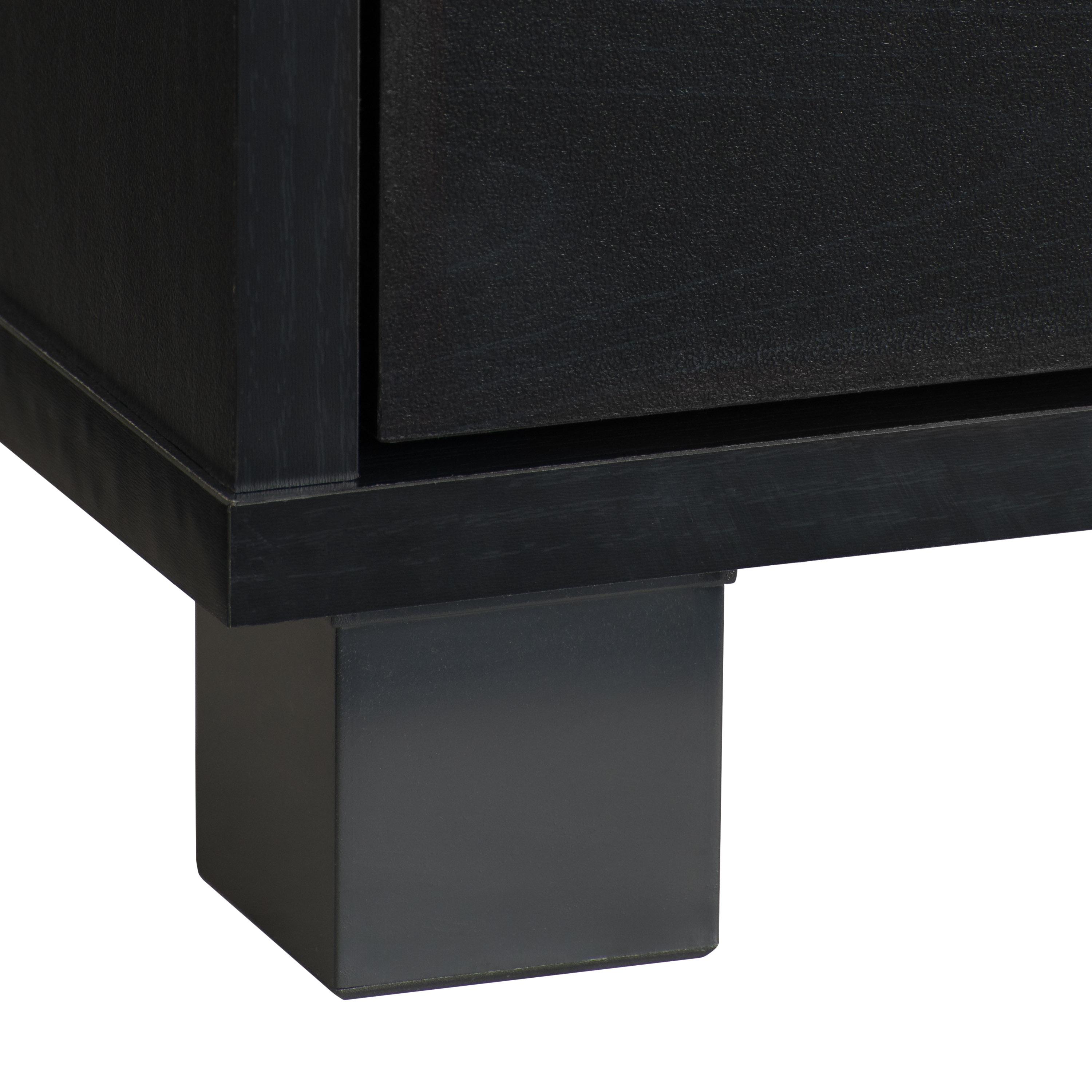 CorLiving Hollywood TV Stand for TVs up to 85" Black: Modern Console, Adjustable Shelves, MDF Frame