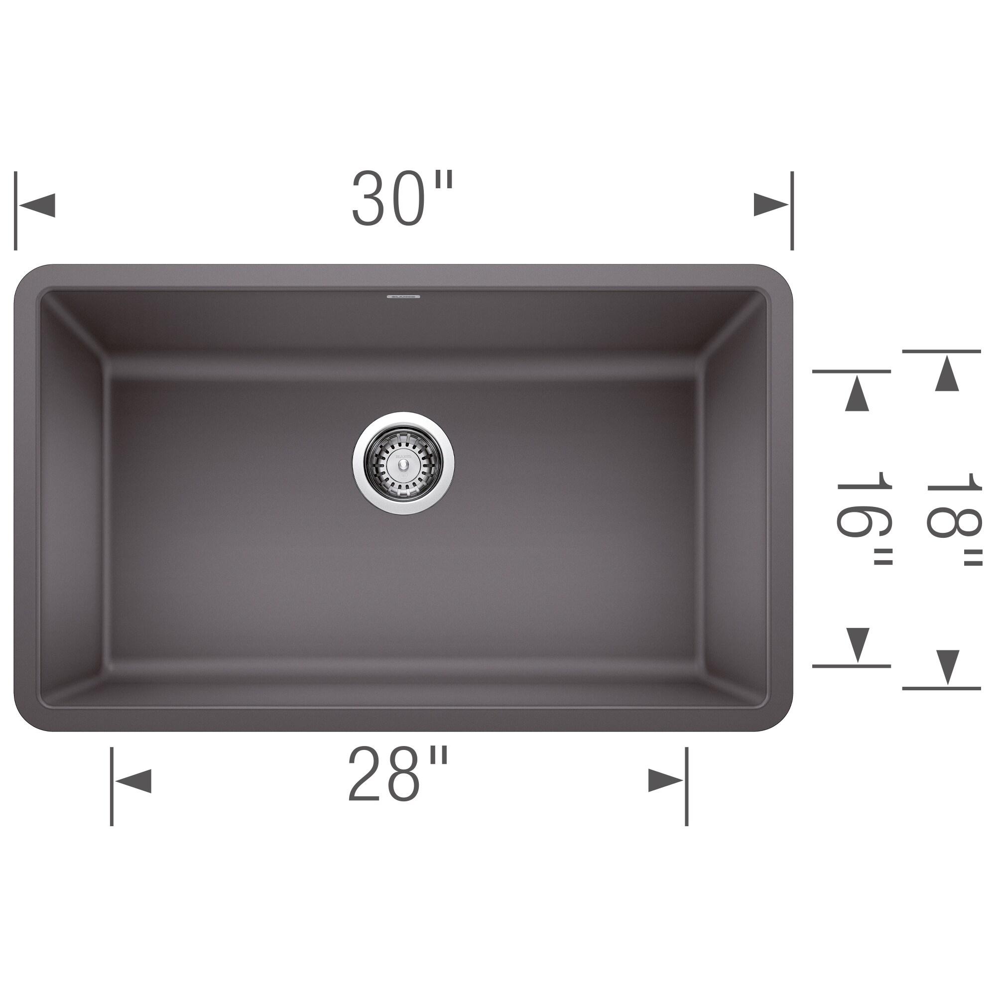 BLANCO PRECIS Cinder SILGRANIT 30in Rectangle Single Bowl Sink