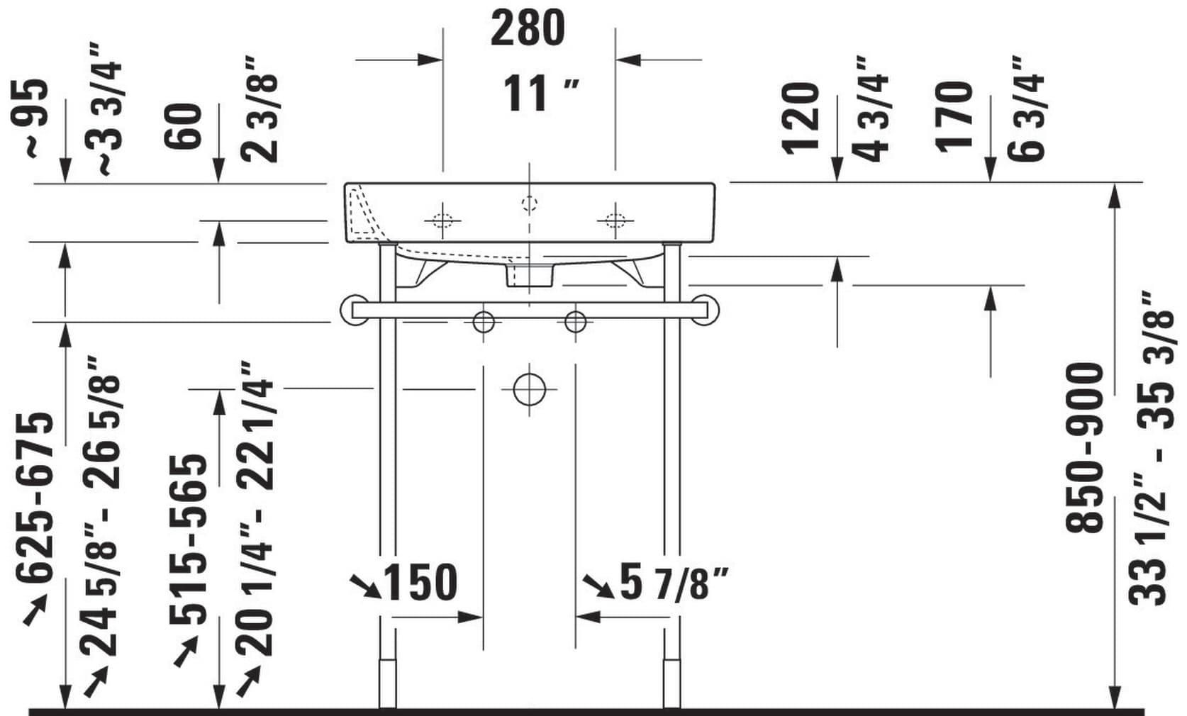 Duravit 231860-3Hole Happy D.2 24" Ceramic Vanity Top - White