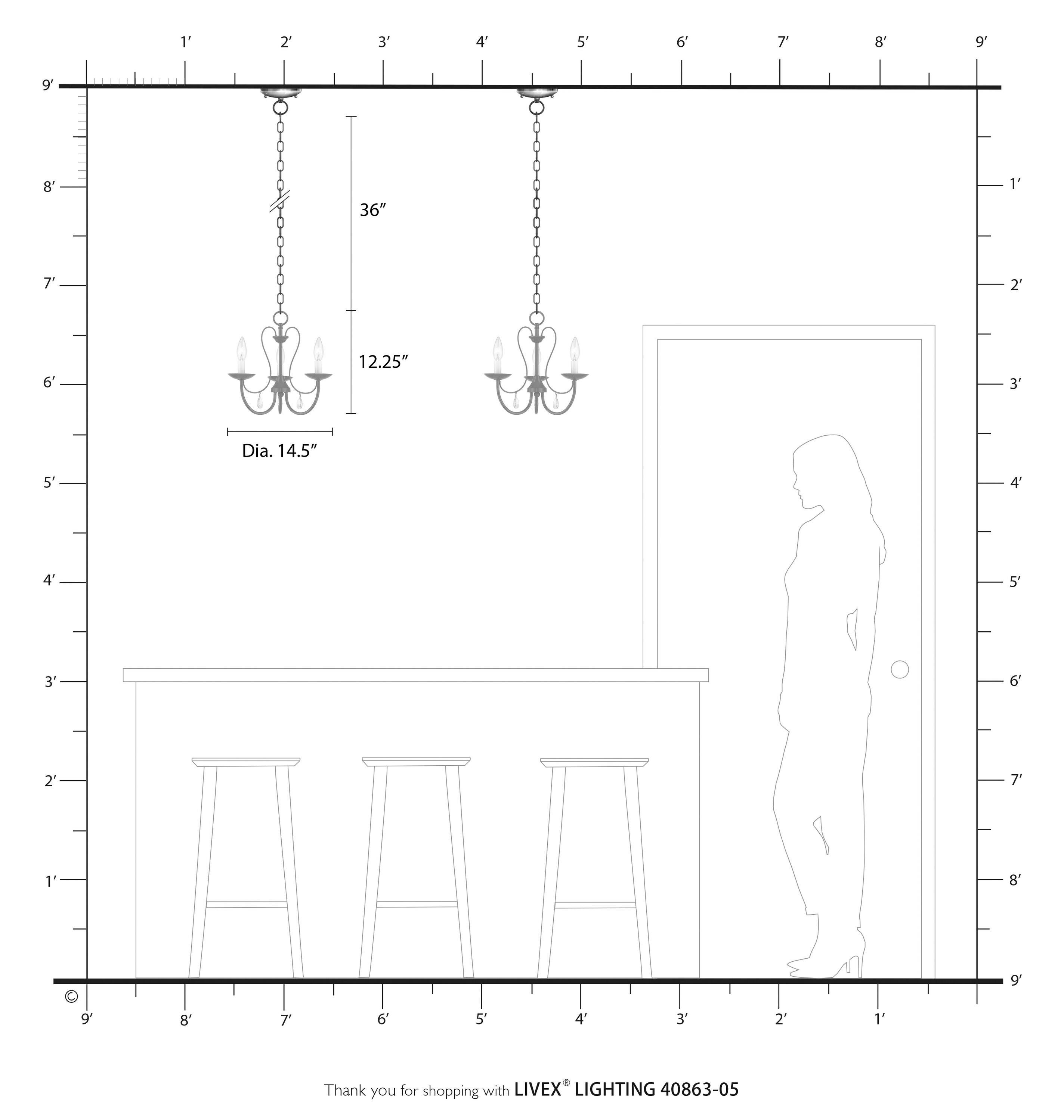 Gaiwan 3 - Light Dimmable Classic / Traditional Chandelier