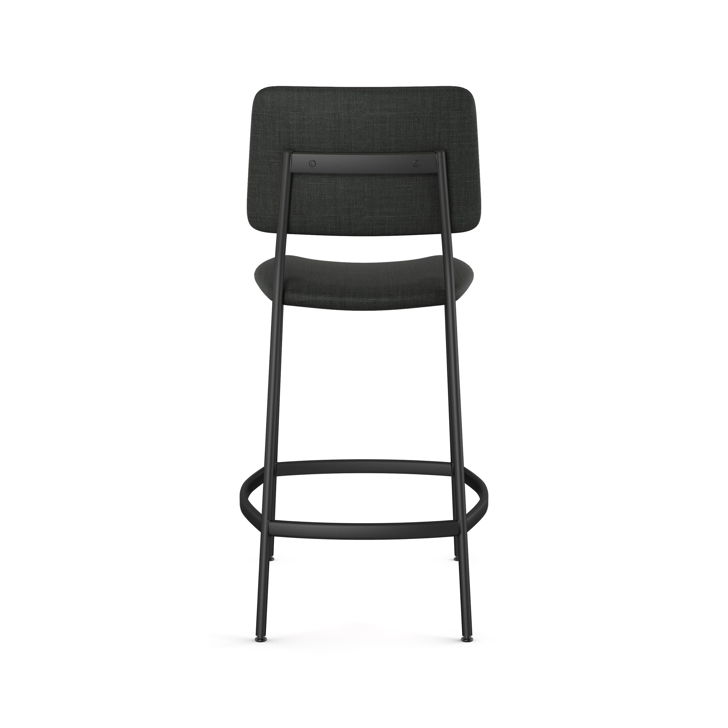 Amisco Sullivan 26 In. Counter Stool - Black Polyester / Black Metal