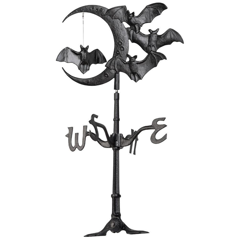 Black Aluminum Halloween Bat Rooftop Weathervane