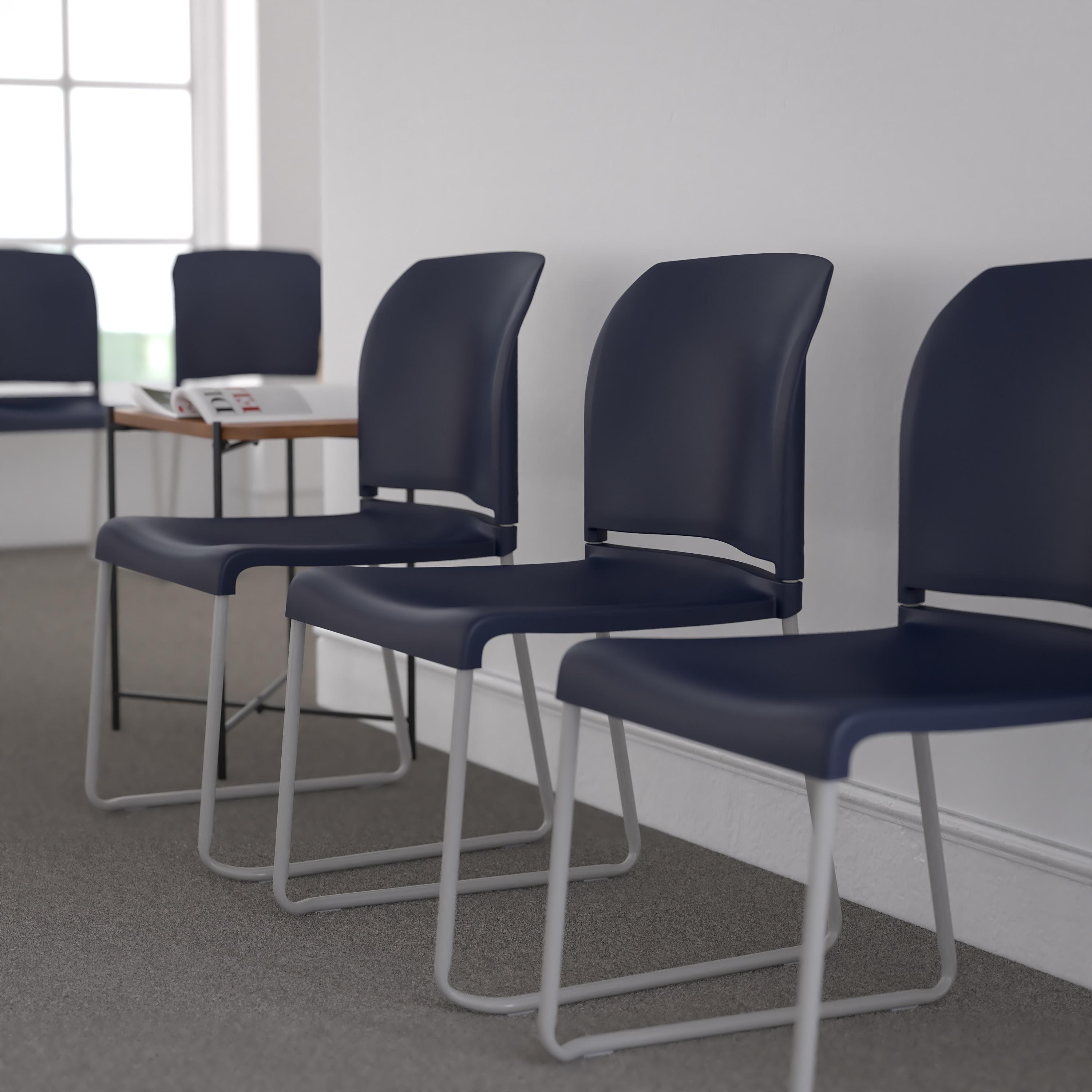 Flash Furniture Brielle Contoured Sled Base Stackable Waiting Room Chairs (Set of 5)