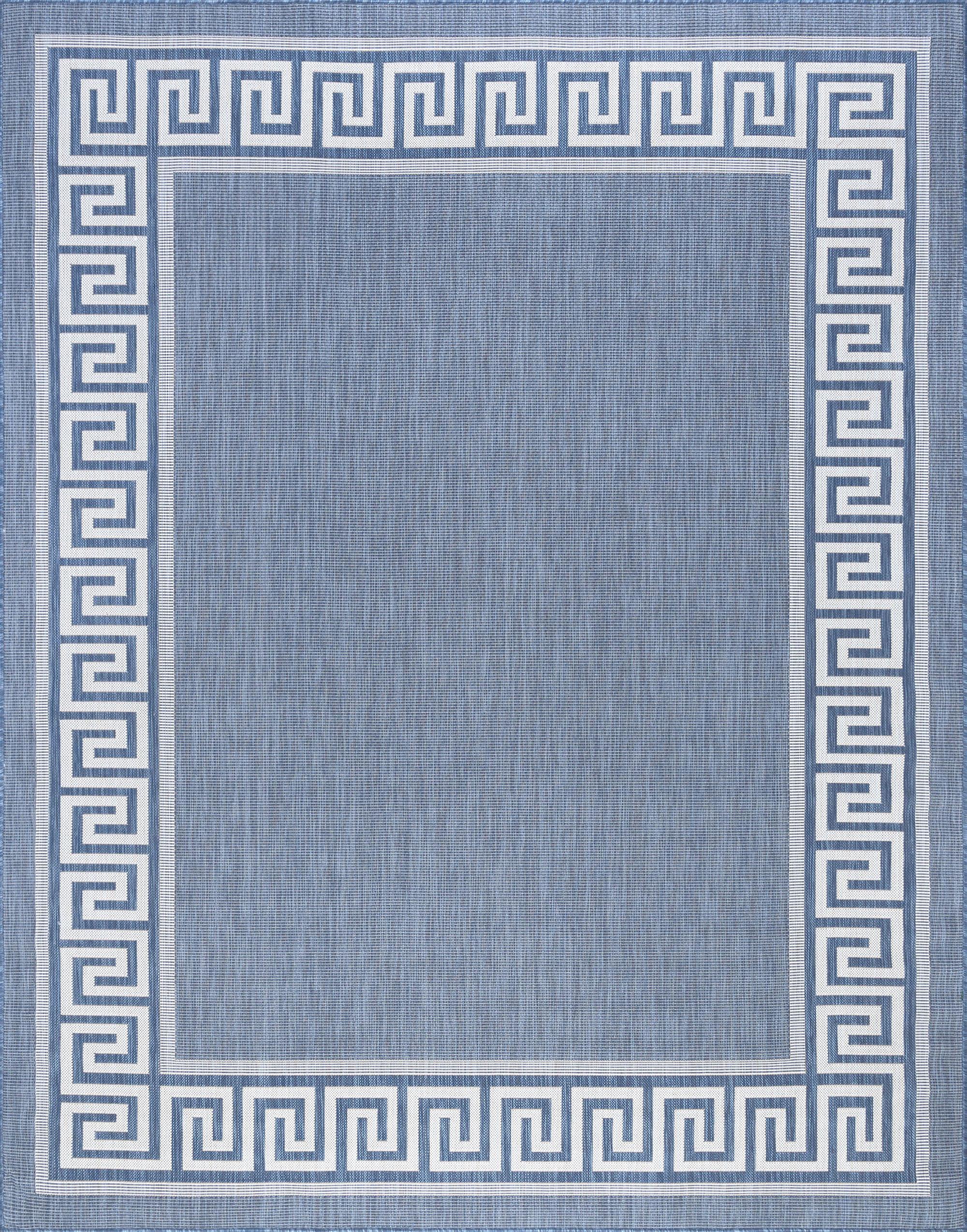 Tayse Eco Area Rug ECO1002 Transitional Blue Angled Baltic 5' 3" x 7' 3" Rectangle