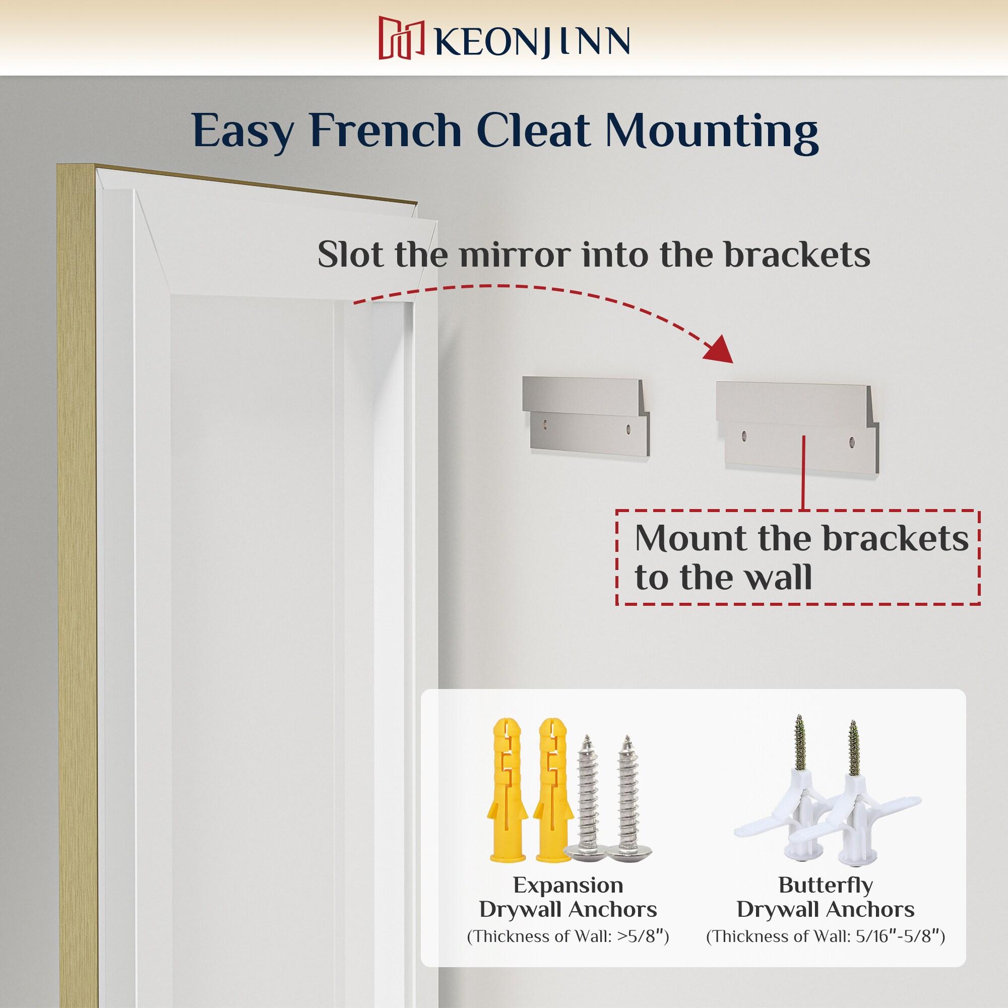 Keonjinn LED Bathroom Vanity Mirror, Front Light & Backlit, 3 Color Temperatures, Anti Fog, Double Lights Strips, 24"x32"