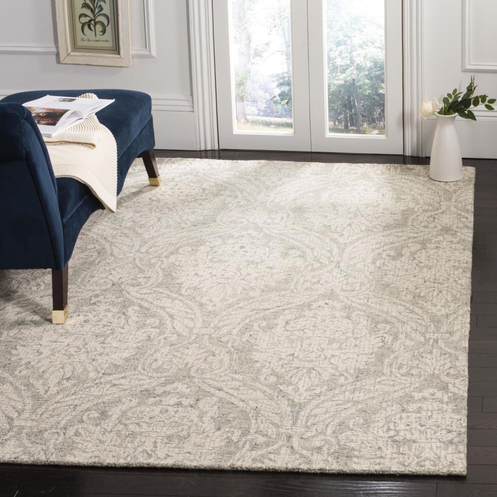Rosemarie Abstract Handmade Tufted Wool Gray/Ivory Area Rug