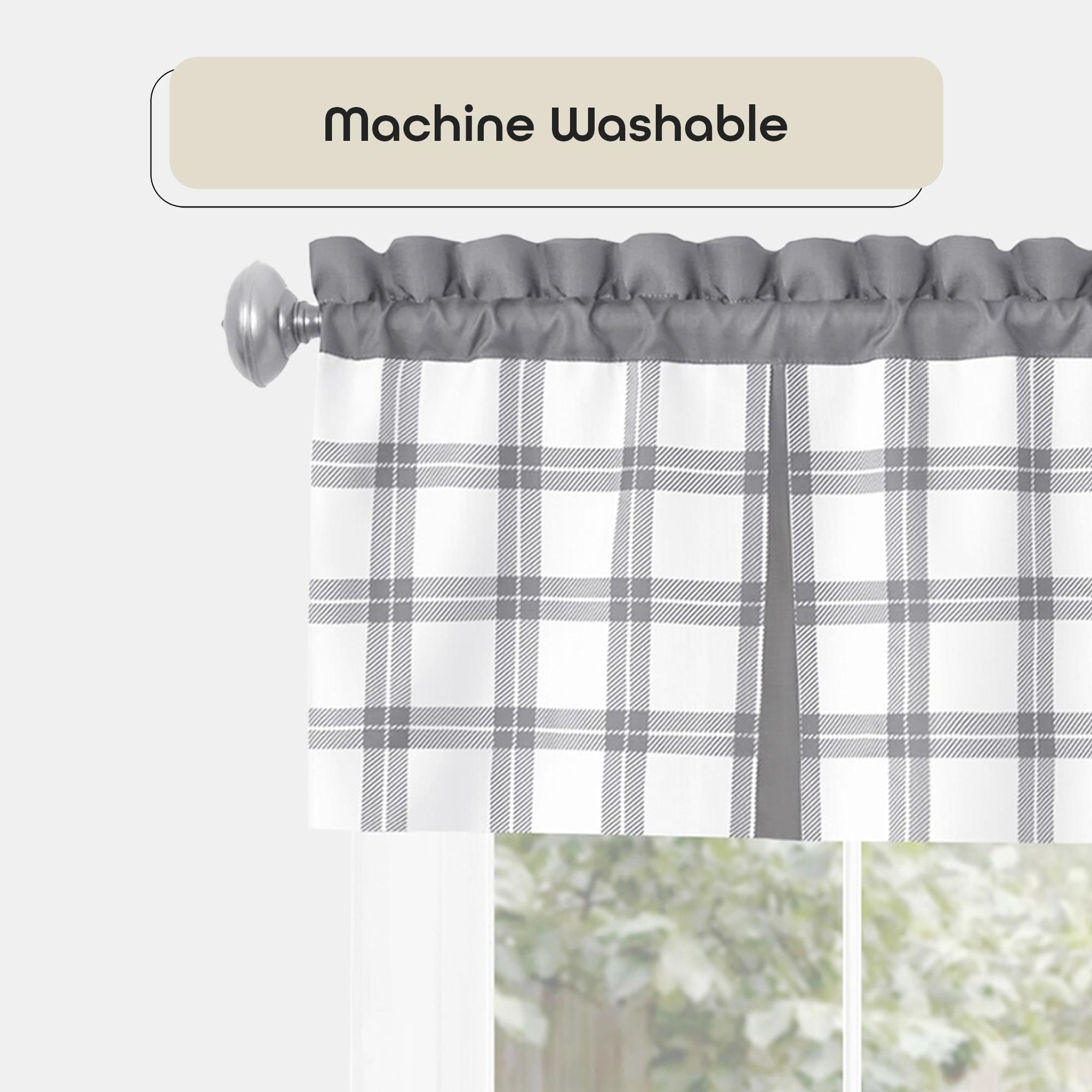 Achim Importing Co Plaid Tailored 58'' W Kitchen Curtain