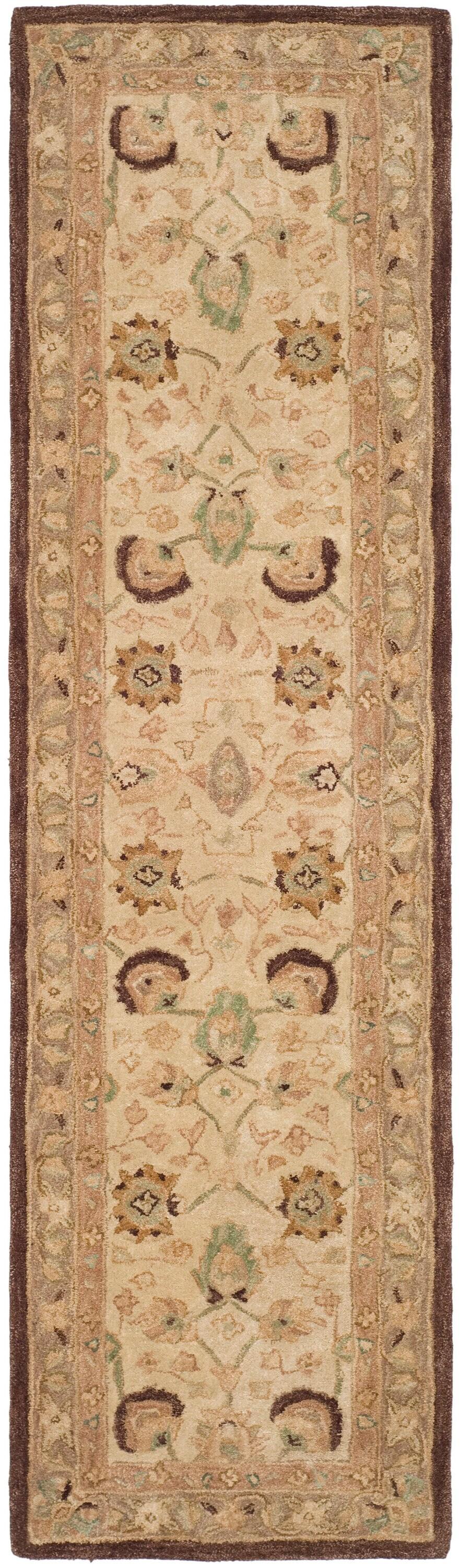 Anatolia AN512 Hand Tufted Indoor Runner Rug - Ivory/Brown - 2'3"x10' - Safavieh