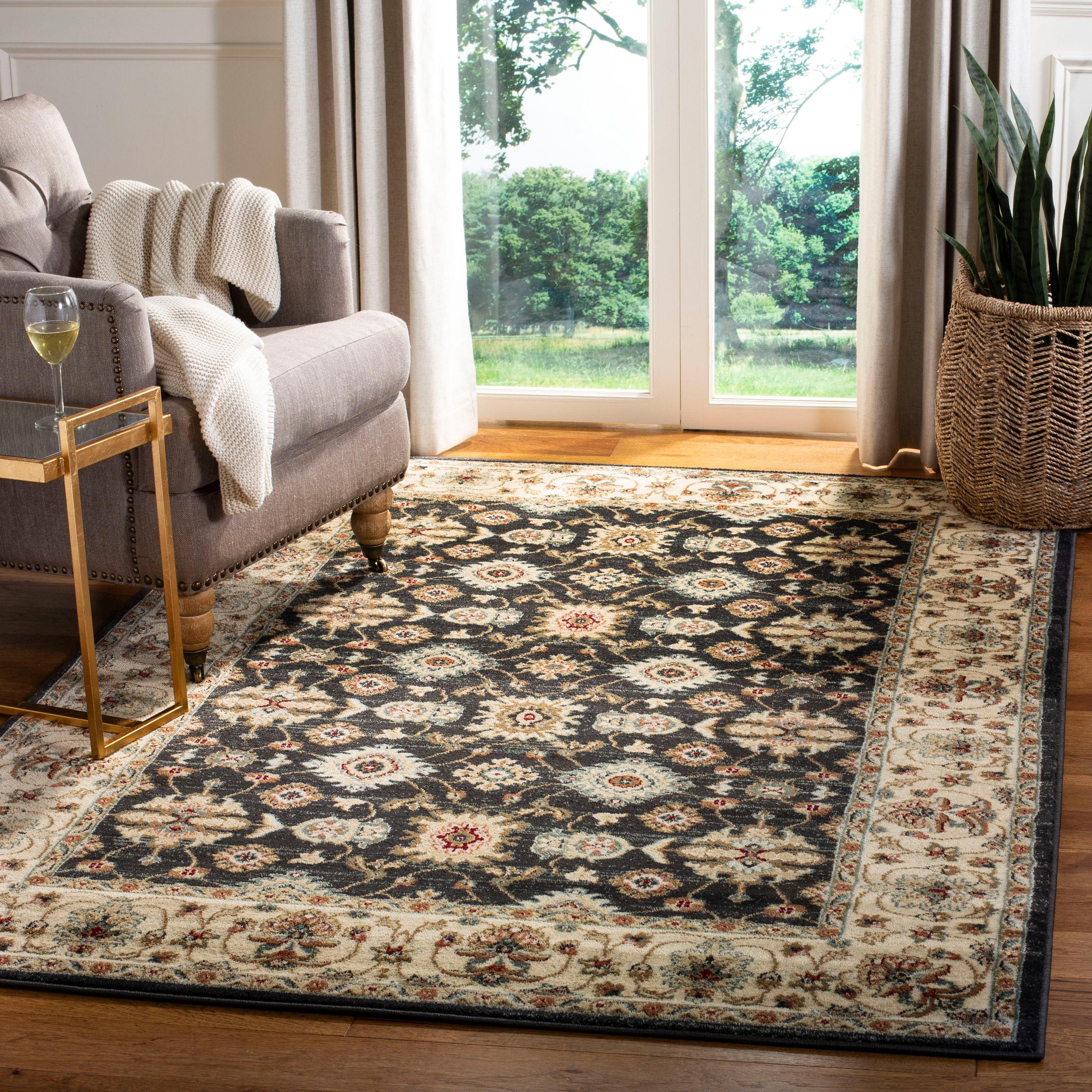 Lyndhurst LNH332 Power Loomed Area Rug - Navy/Cream - 7'x7' - Safavieh.
