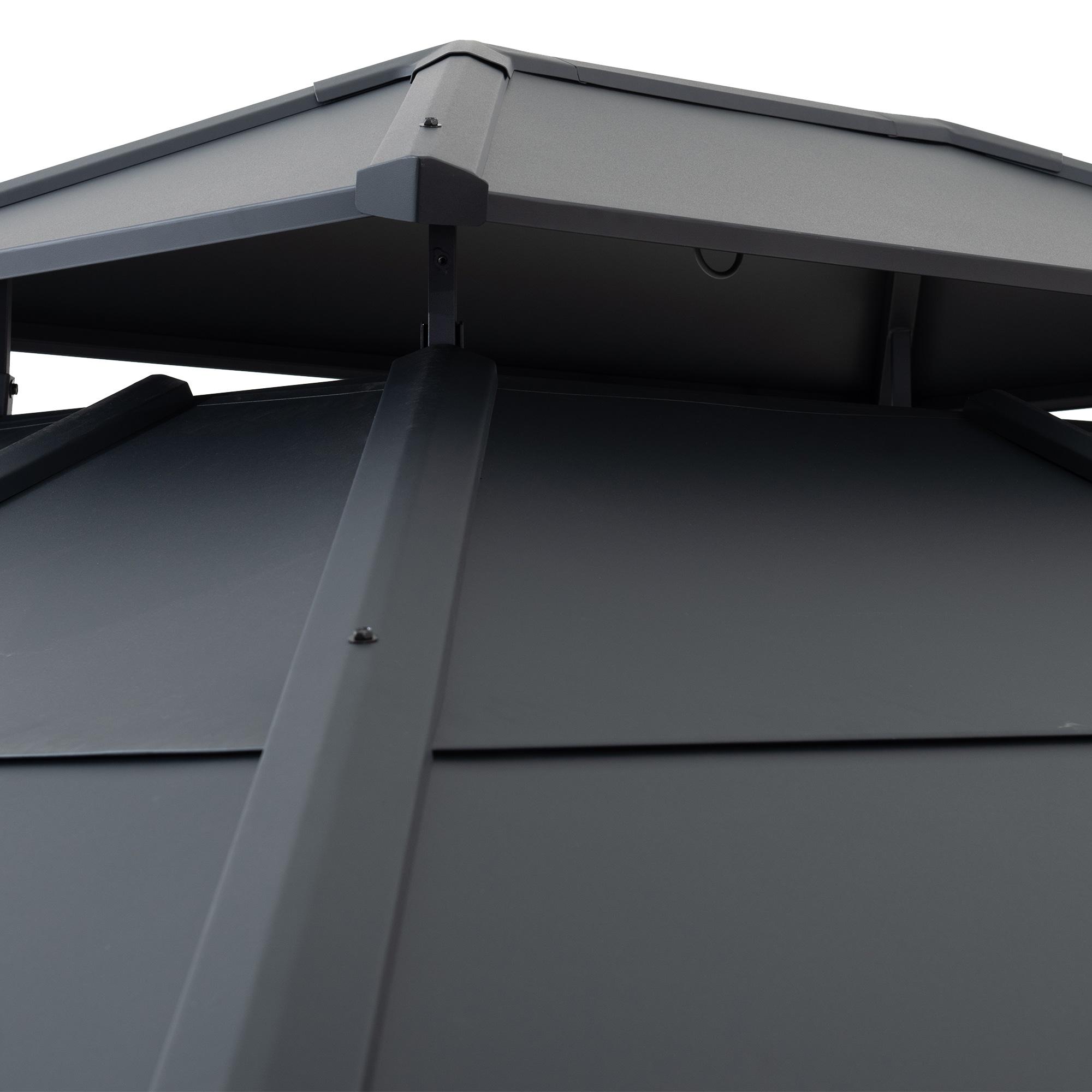Sunjoy Sunjoy Hardtop Gazebo 10 x 12 ft. Outdoor Gazebo, Heavy Duty Steel Frame Gazebo, Double Roof Metal Gazebo with Ceiling Hook and Removable Netting Sidewalls