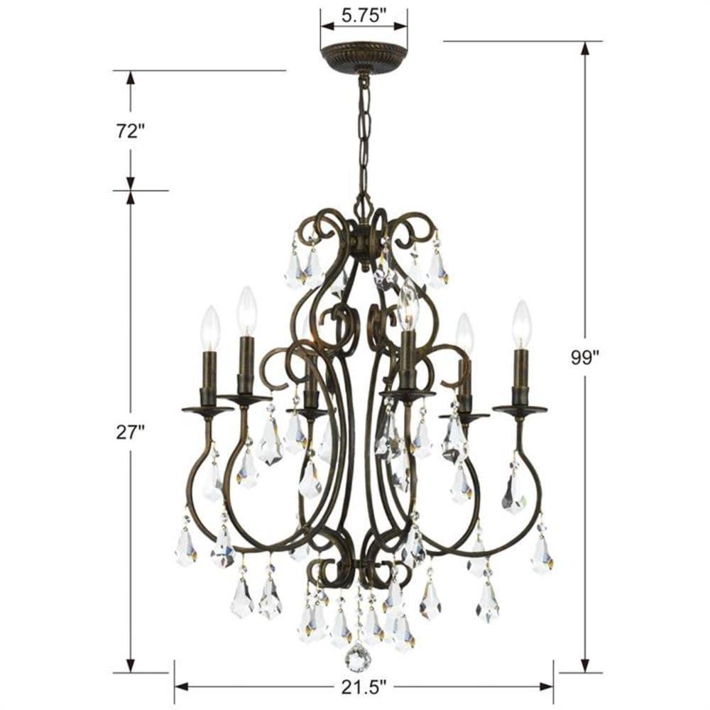 Crystorama Lighting - Chandelier - Ashton - Six Light Chandelier in Traditional