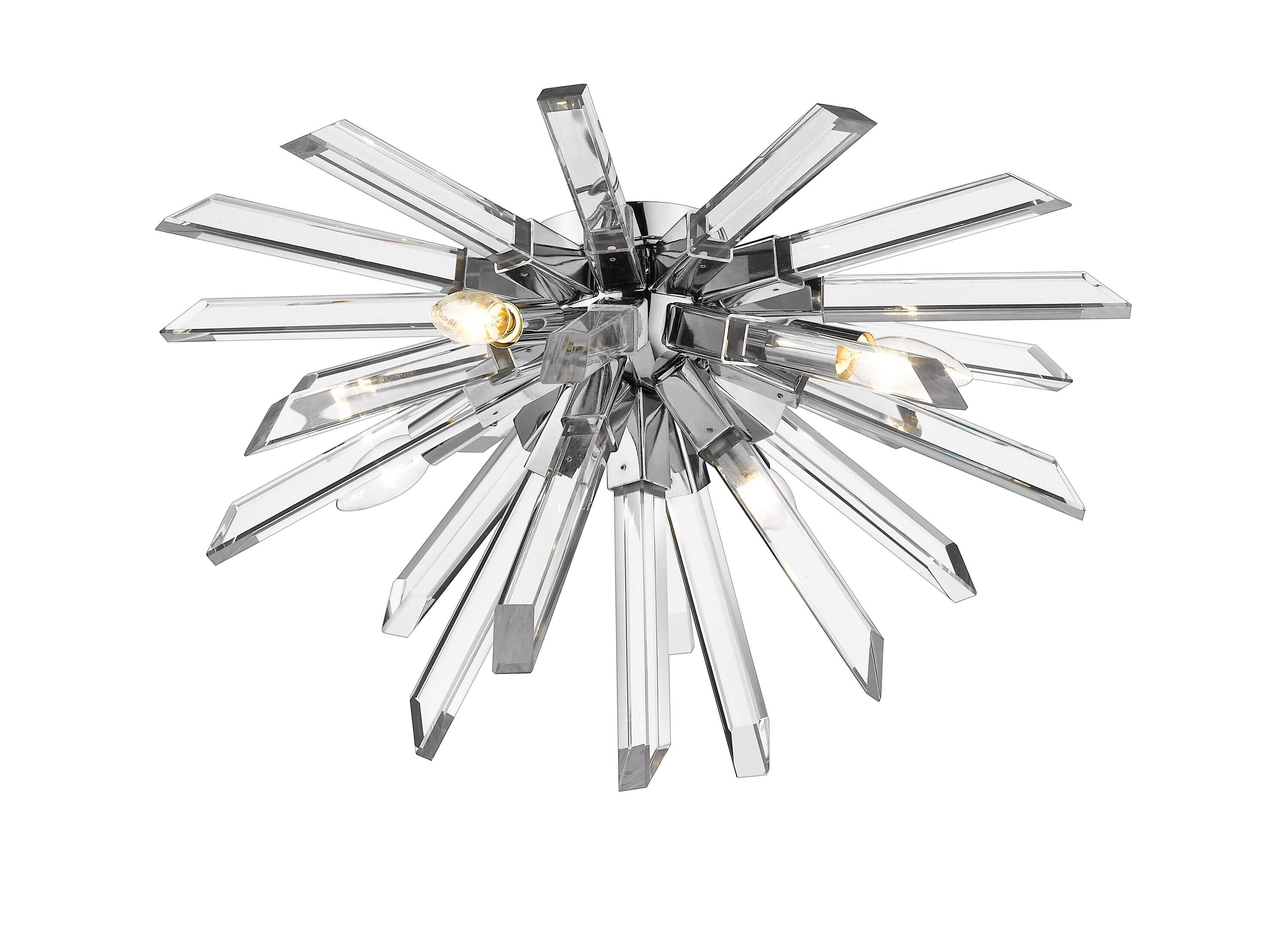 Modern Crystal Chrome LED Globe Ceiling Light