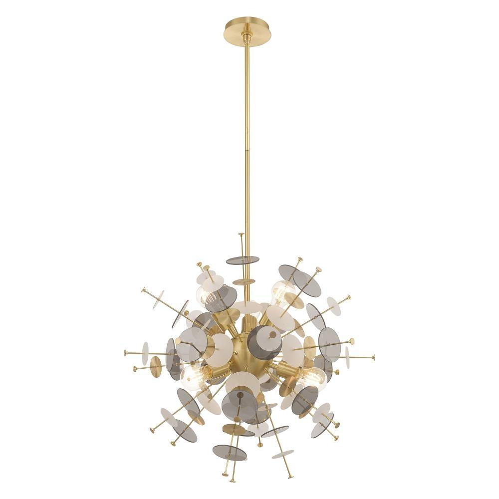 Livex Lighting Circulo 6 - Light Chandelier in  Satin Brass
