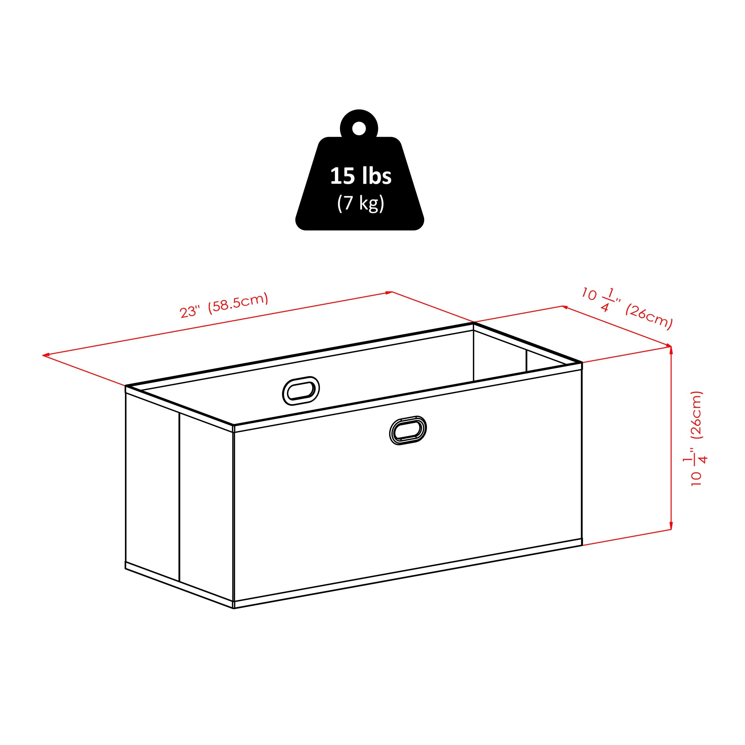 Decorative Basket Winsome Black: Foldable Fabric, Reinforced Chrome Handles, Fits 11" Cube Storage System