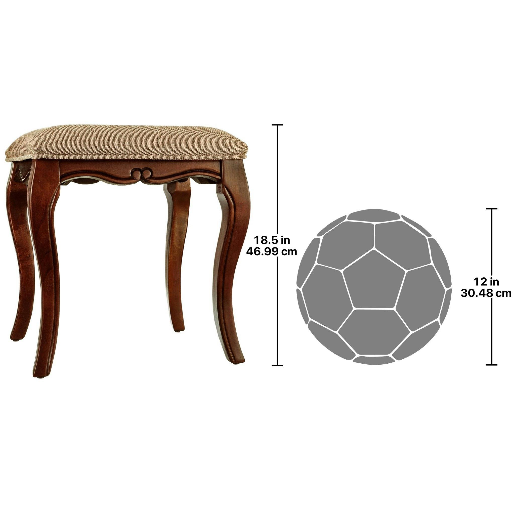 Design Toscano Lady Guinevere Upholstered Vanity Stool