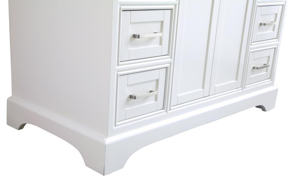 Elegant Decor Americana 42" Single Marble Top Bathroom Vanity in White