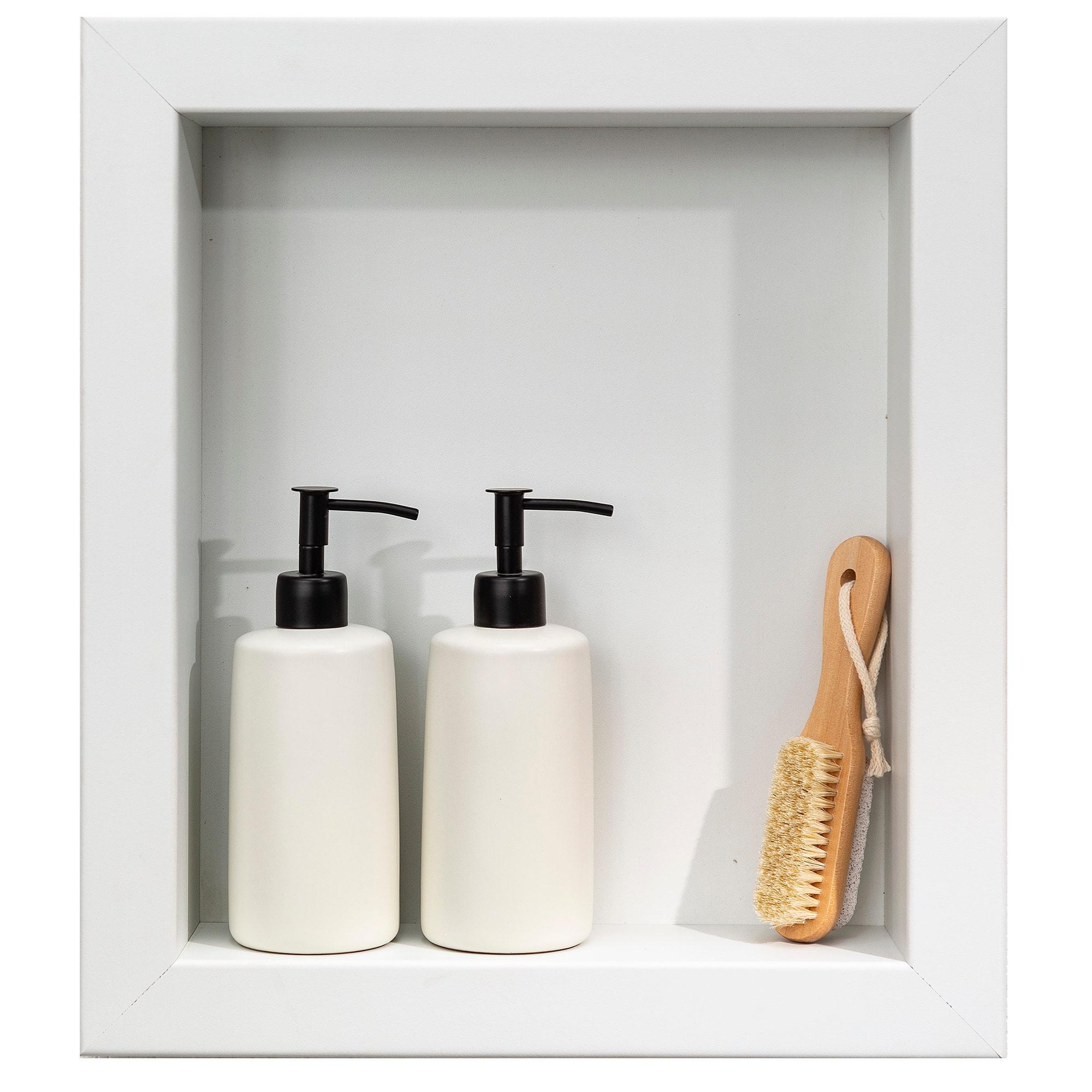 Palisade 17.5 in. x 15.5 in. Vinyl Waterproof Shower Niche Insert