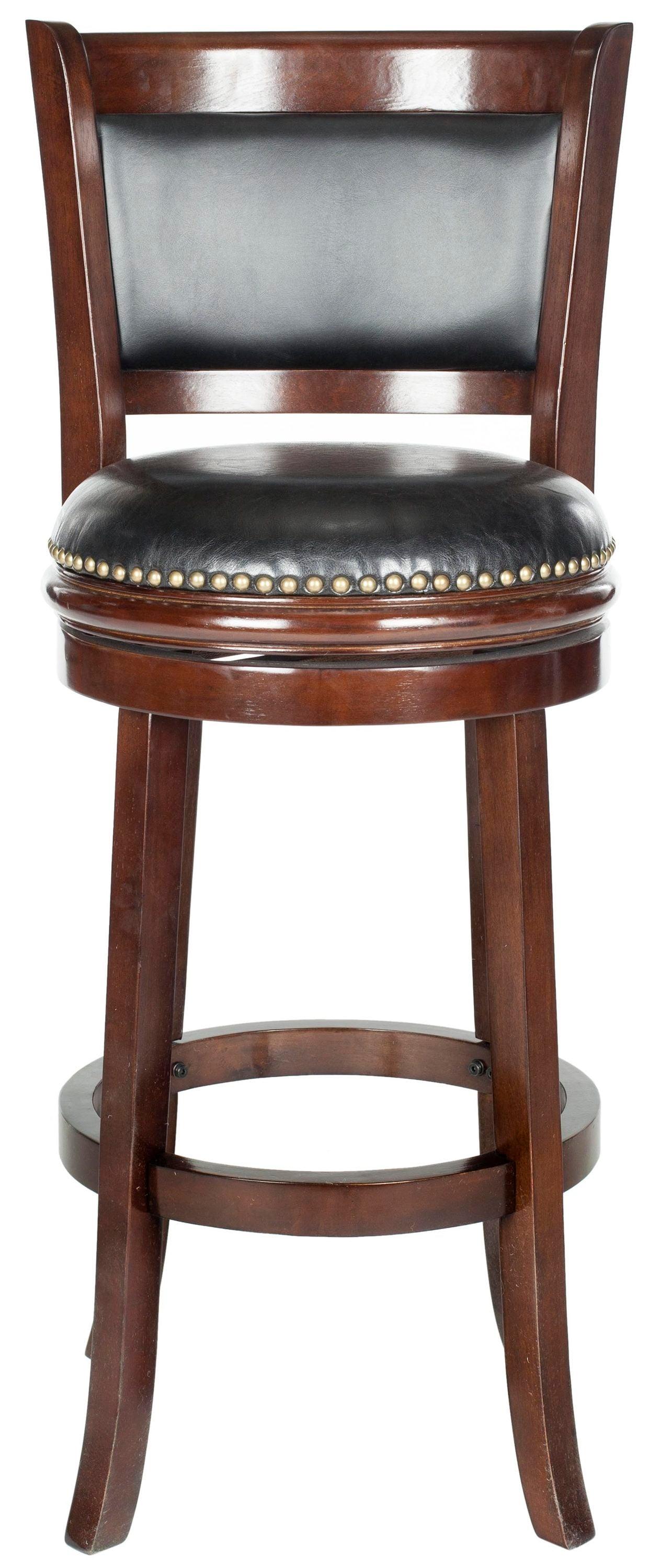 Brockway Swivel Bar Stool - Cappuccino/Black - Safavieh