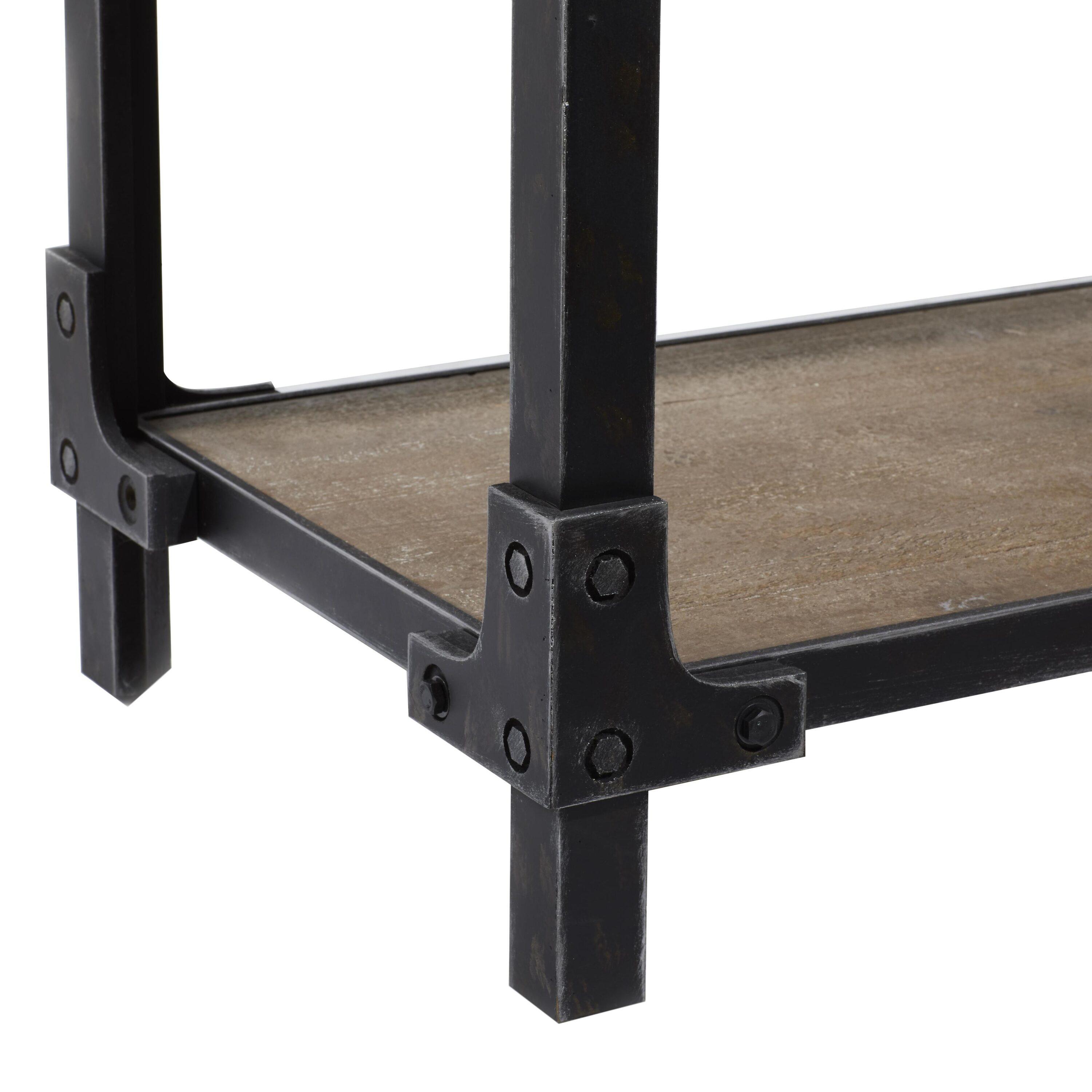 Wood 2 Shelves Brown Console Table